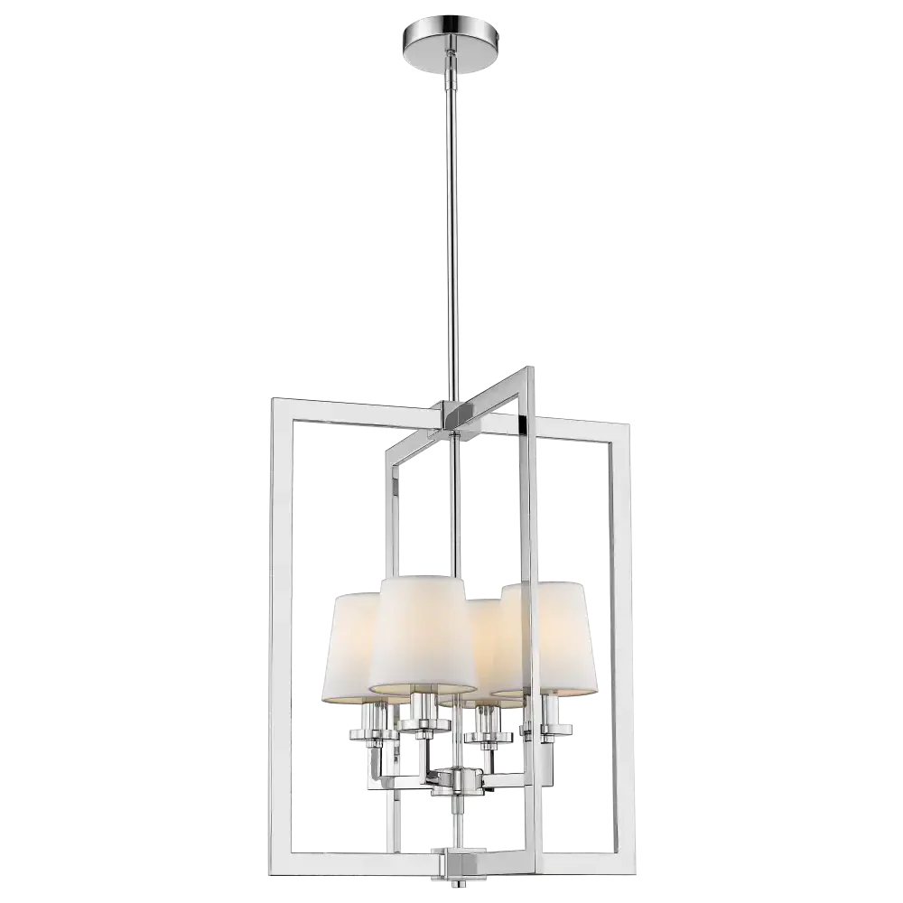London 4Lt Centre Ceiling Light - Chrome & White/Chrome & Black Finish