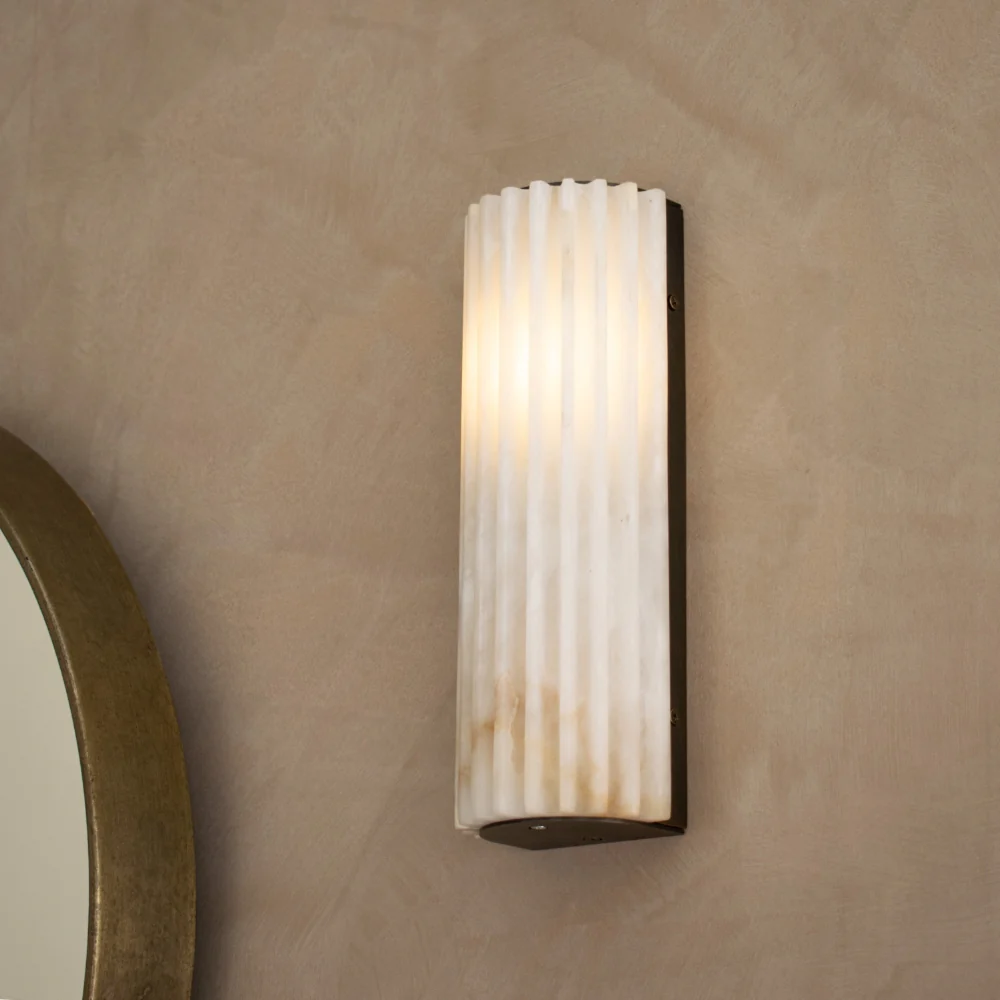 Loreen Wall Lamp - Alabaster & Bronze - Image 2