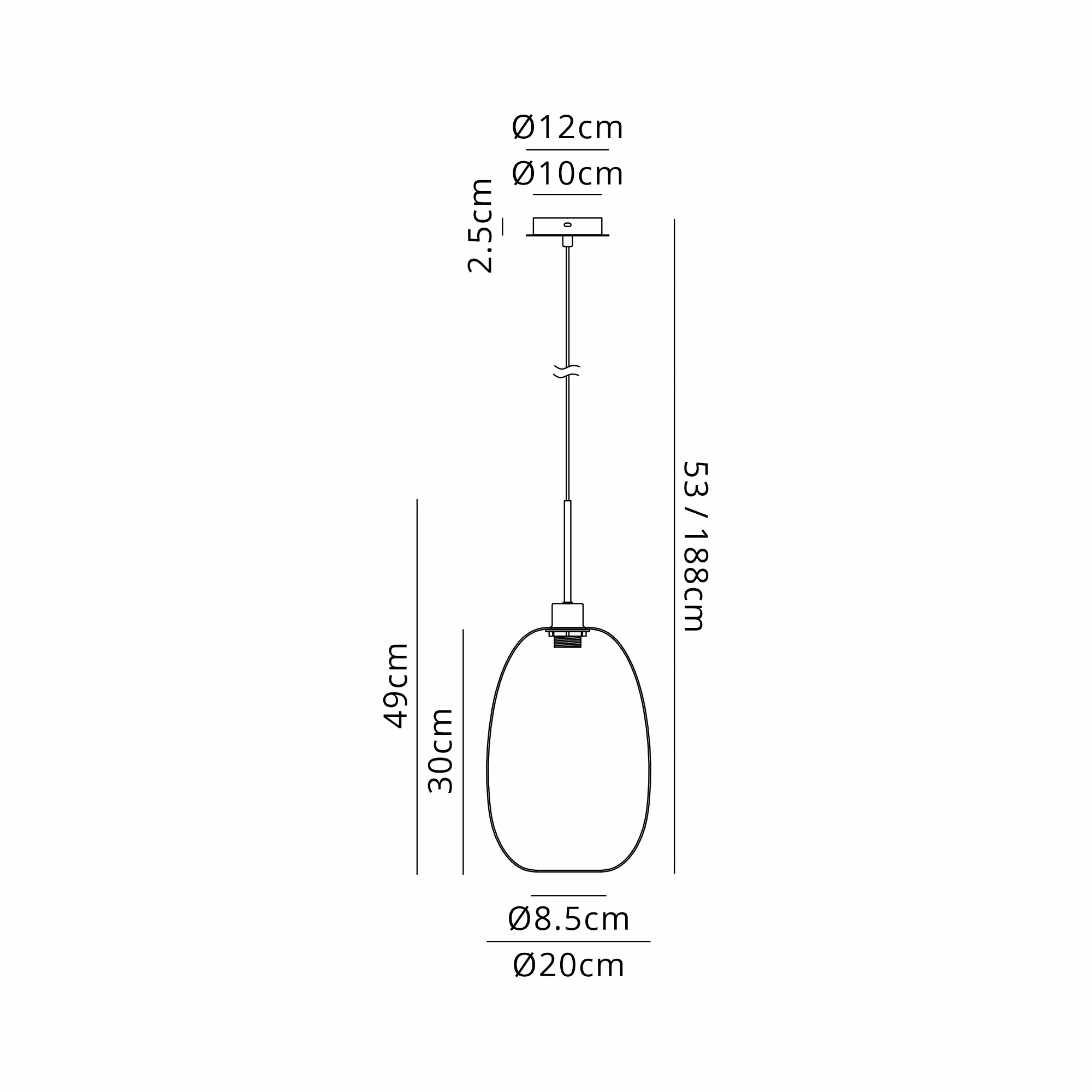 Lori 1.7m Single Pendant 1 Light Adjustable E27 Polished Chrome w Various Finishes - Image 24