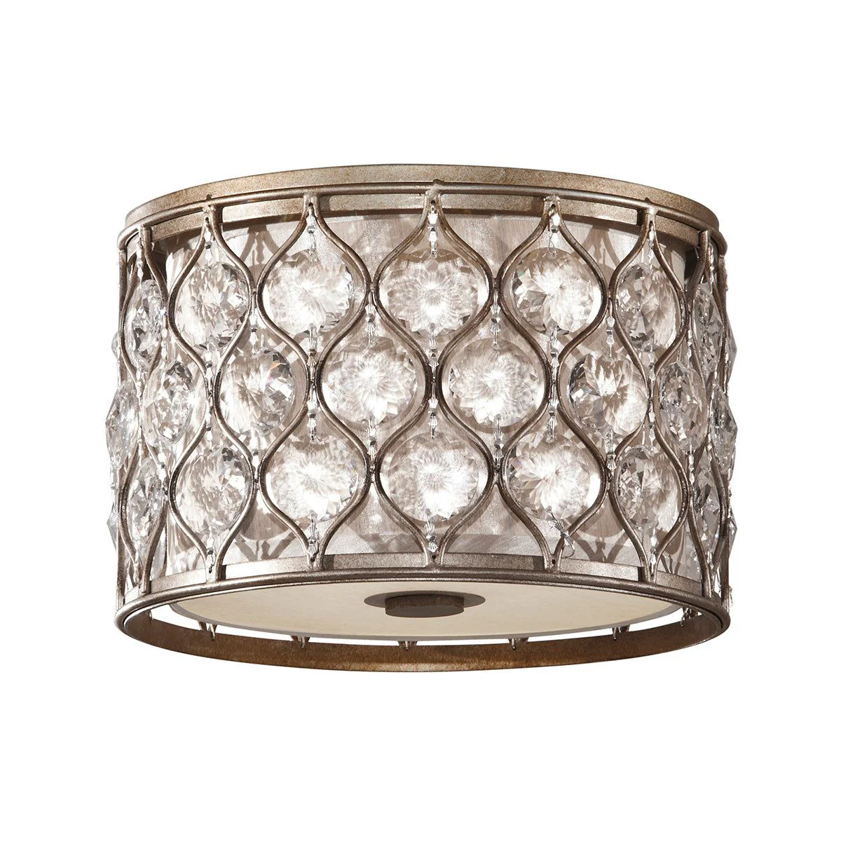 Lucia 2Lt Flush Light - Burnished Silver Finish