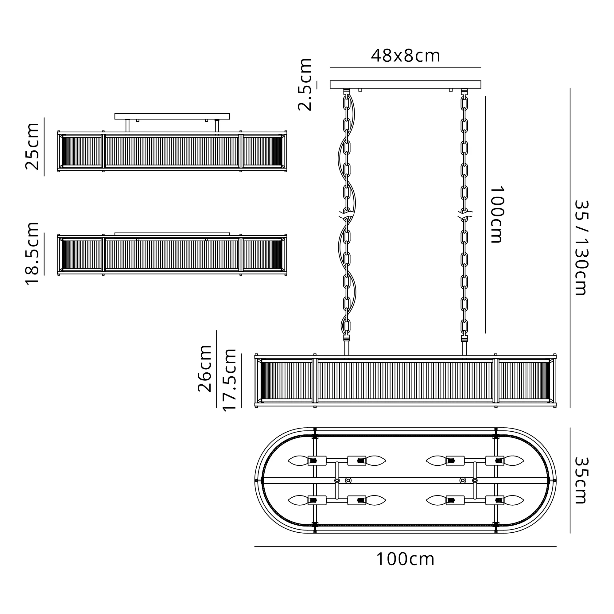 Luiz IP20 Hanging Pendant - 1m - Various Finishes - Image 12