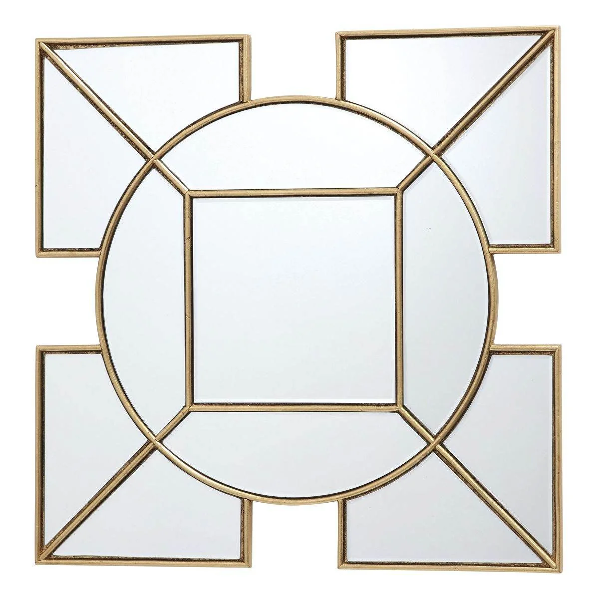 Lyshia Square Mirror With Gold Foil Detail