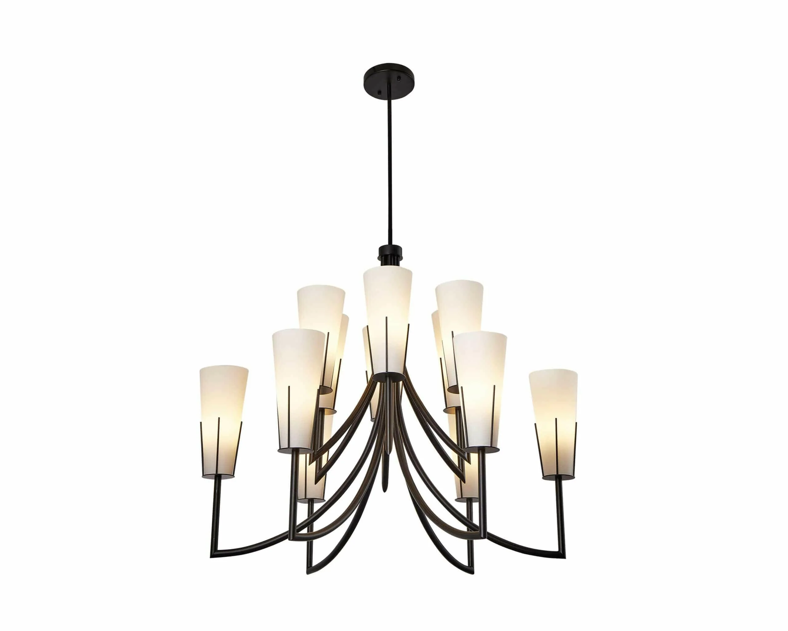 Magestic Chandelier - Black &amp; White Glass E14