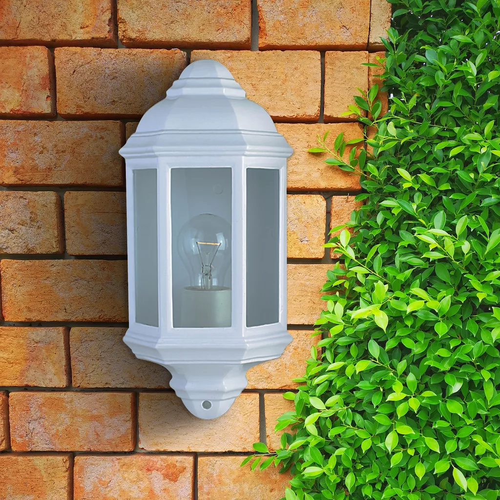Maine Outdoor Wall Light - White & Black Finish - Image 8