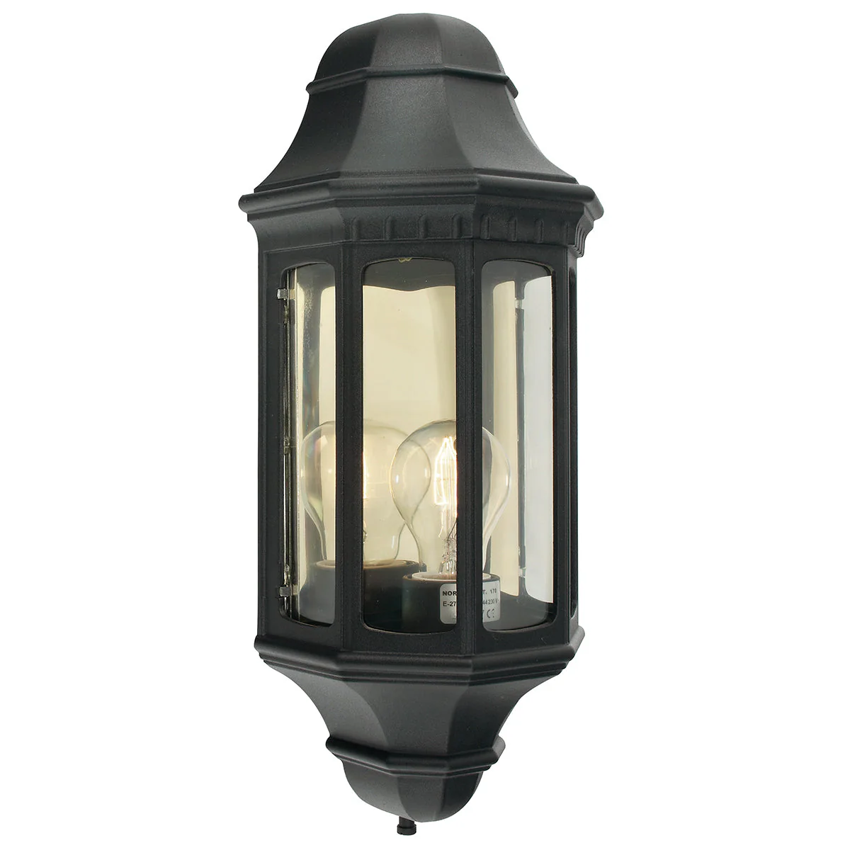 Malaga 1 Light Large/Small Wall Lantern - Black/White Finish