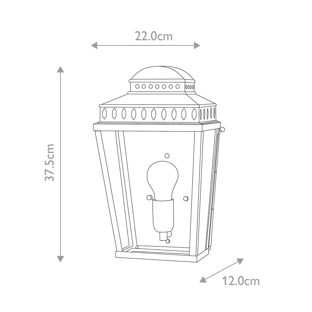 Mansion House 1/2Lt Wall Lantern - Aged Brass/Polished Nickel/Verdigris E27 IP44 - Image 14