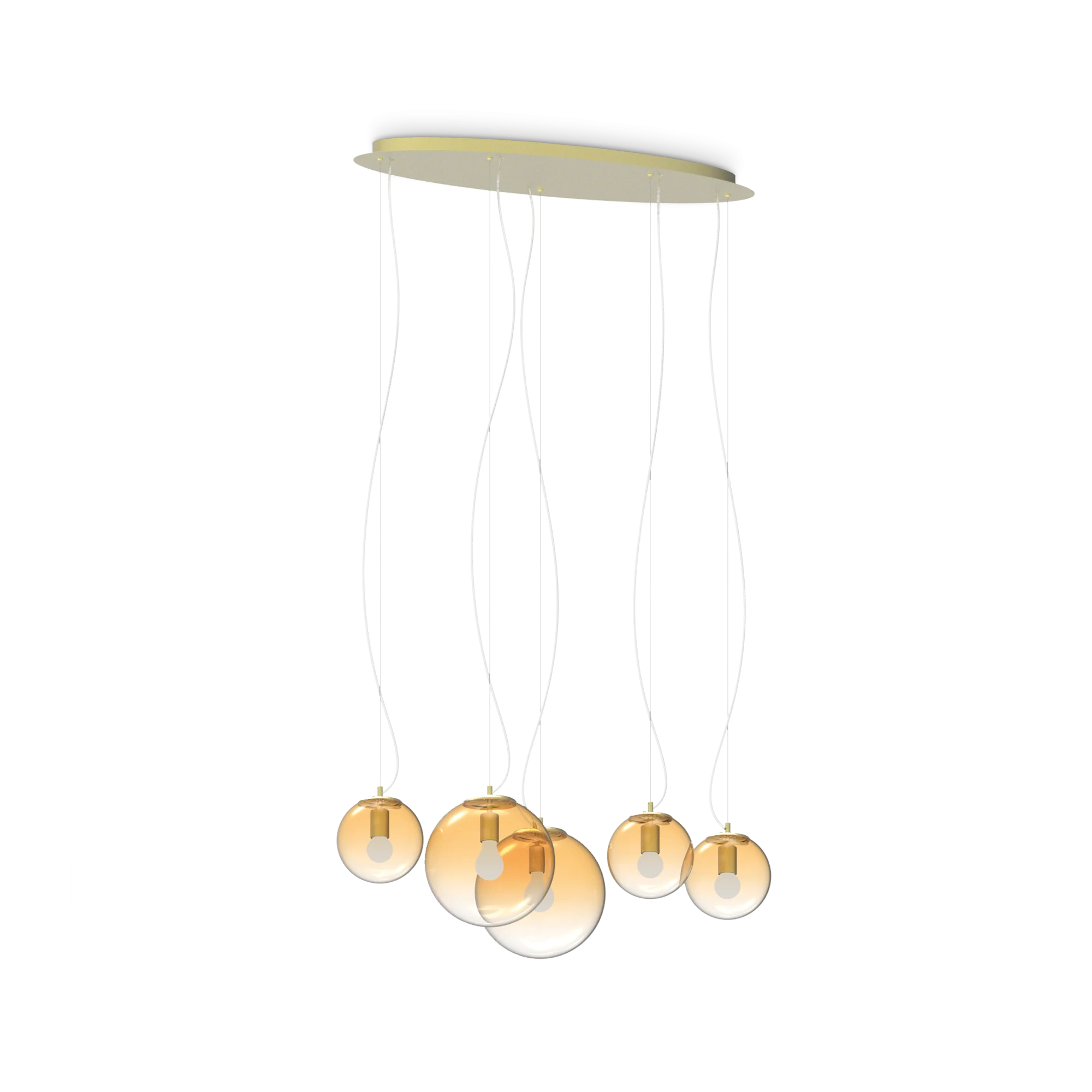Mapa 5Lt Cluster Pendant - Clear/Amber