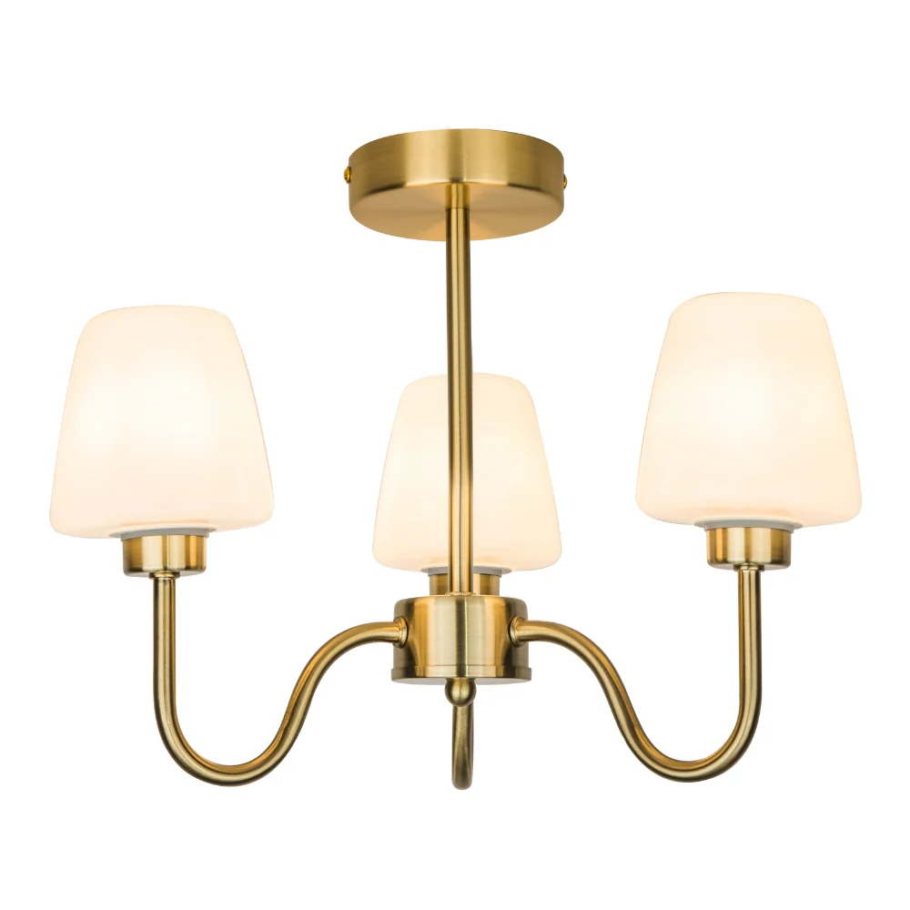 Marina 3/5Lt Bathroom Ceiling Light- Satin Brass/ Polished Chrome Finish