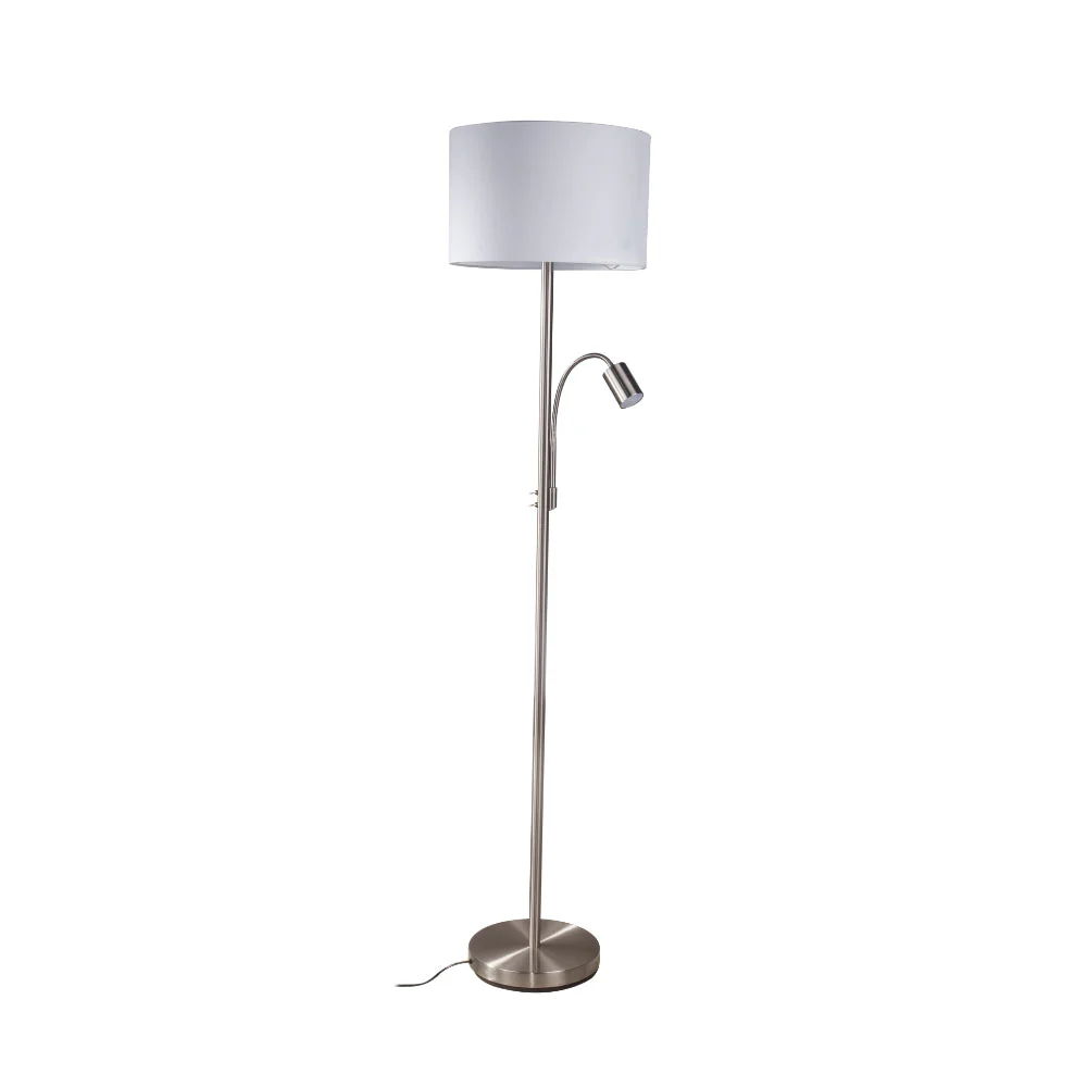 Marshall Mother and Child Floor Lamp Satin Chrome & Antique Brass