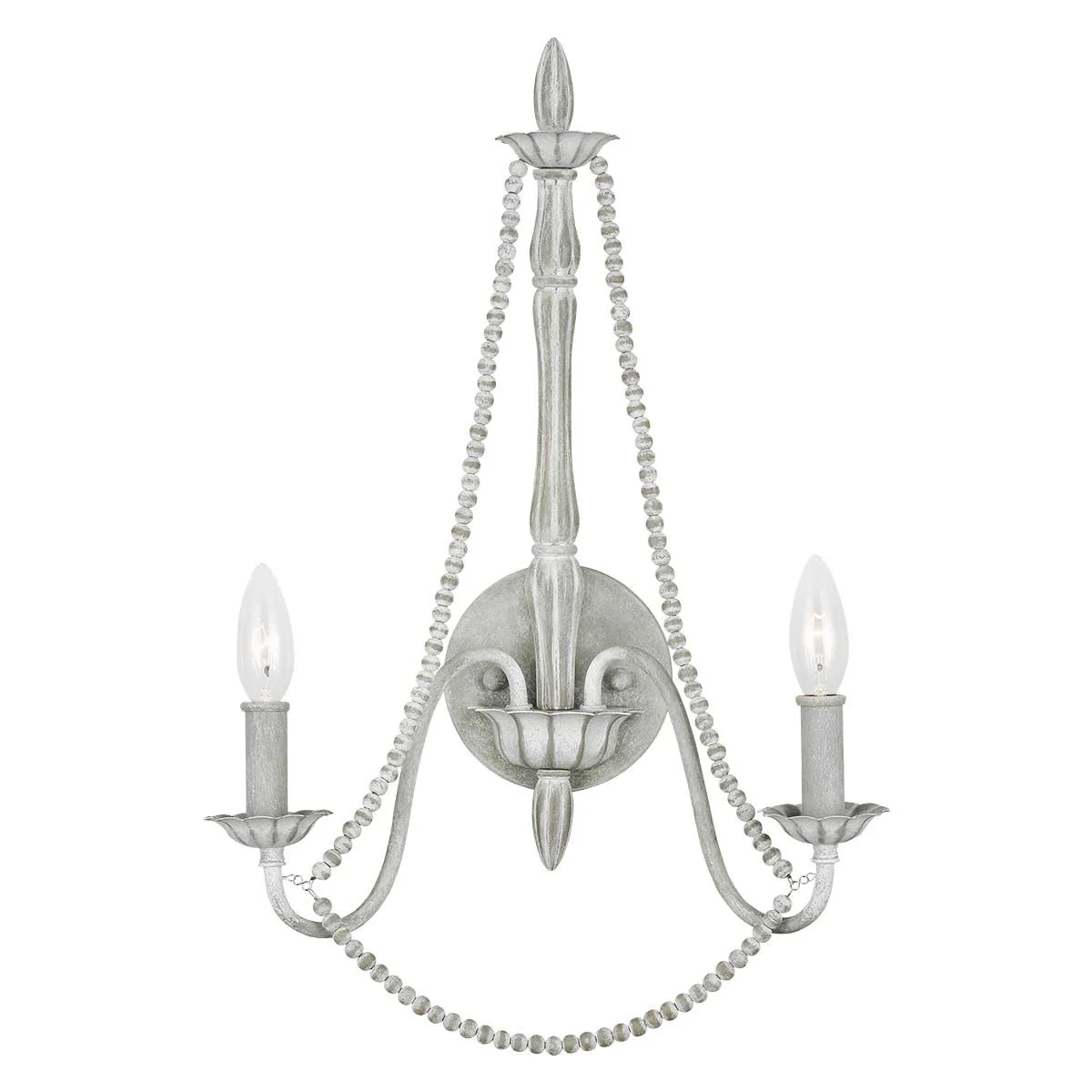 Maryville 2 Light Wall Light - Washed Grey IP20 E14