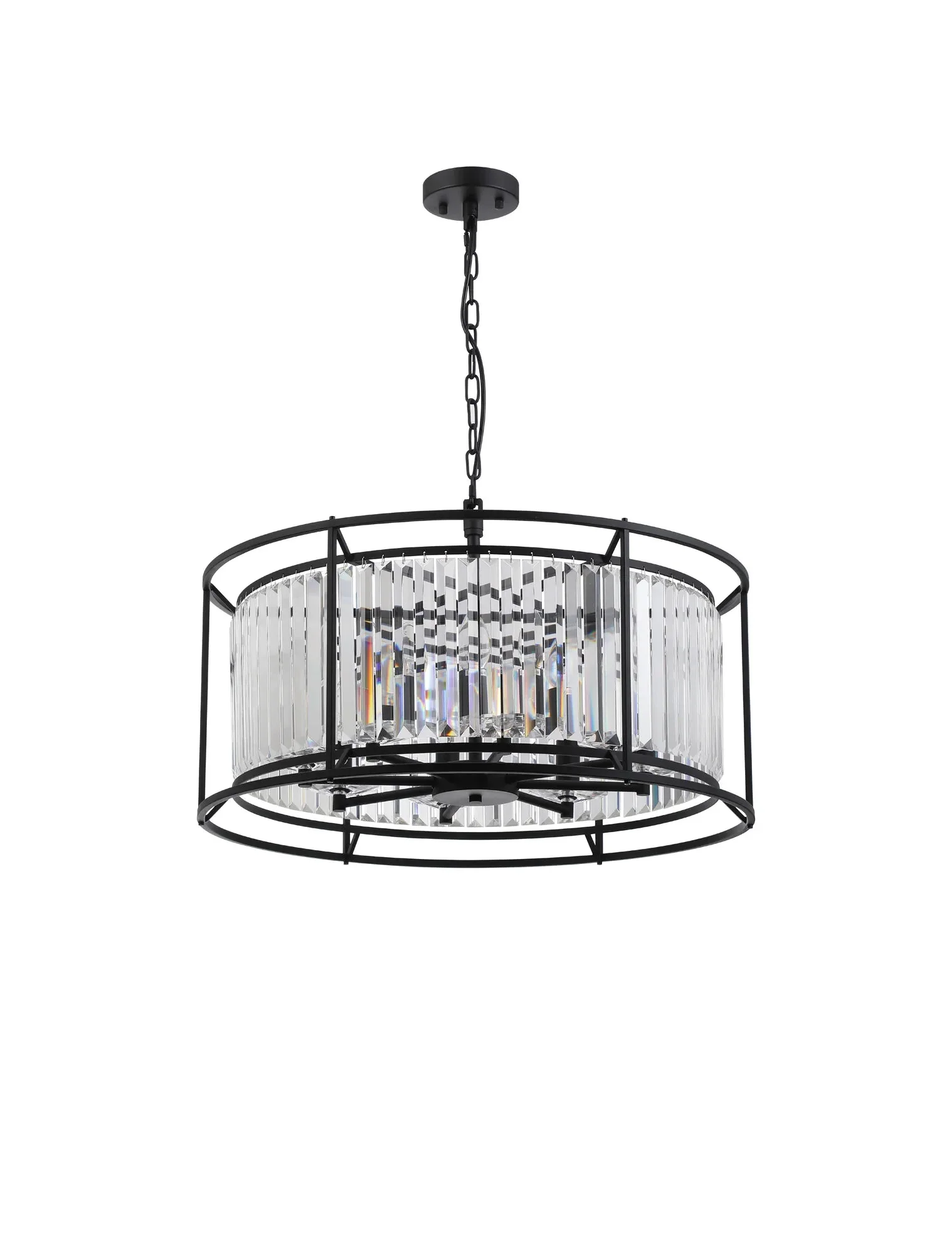 Massa 8/10Lt Crystal Ceiling Light/Semi Flush Convertible - Various Finish
