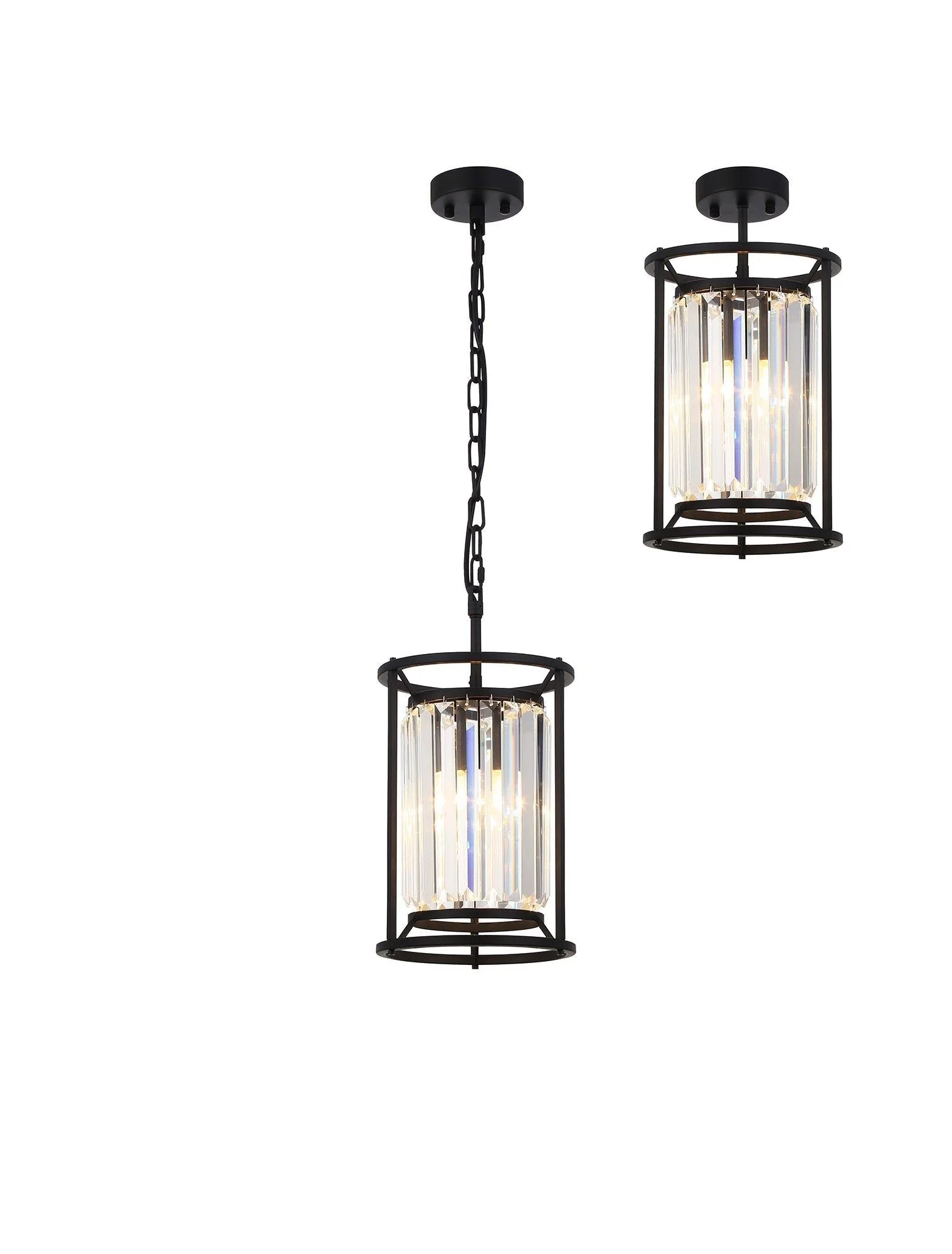Massa Semi Flush Ceiling Light, 1Lt x E27 - Satin Black & Clear/Antique Brass & Clear/Polished Nickel & Clear IP20