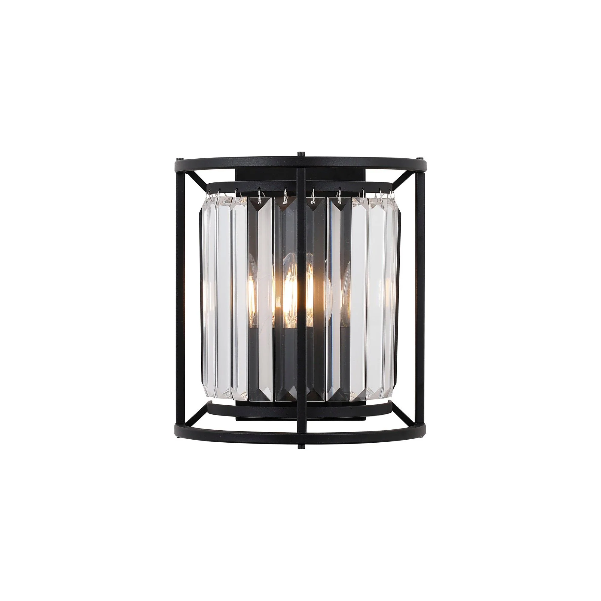Massa Wall Light, 2Lt x E14 - Satin Black & Clear/Antique Brass & Clear/Polished Nickel & Clear IP20