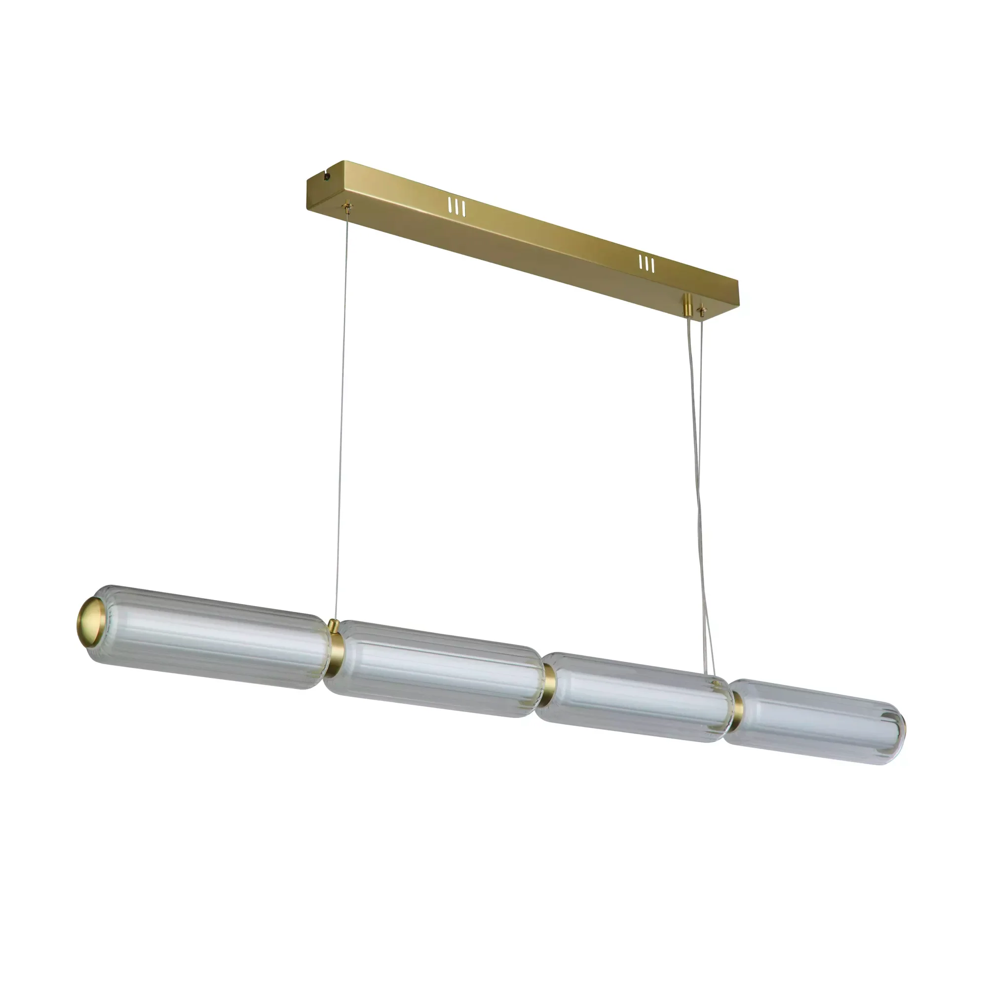 Mod LED Pendant-  Satin Brass Opal Acrylic & Clear Glass - Image 5