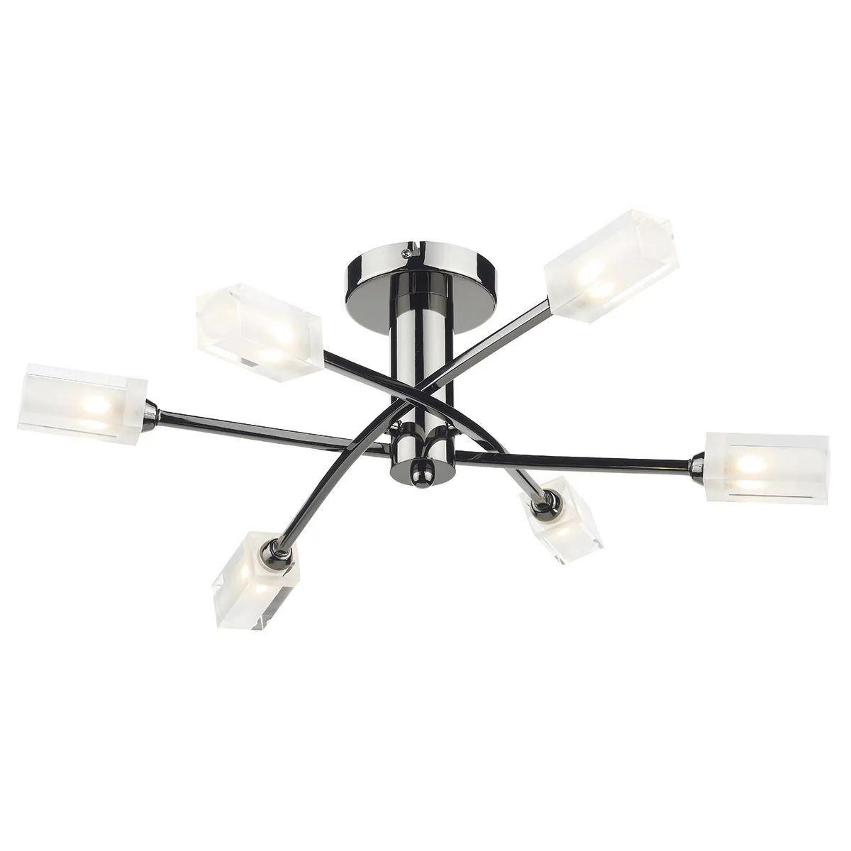 Morgan 3/6Lt Semi Flush Light - Black Chrome/Antique Brass/Satin Chrome/Polished Chrome Finish
