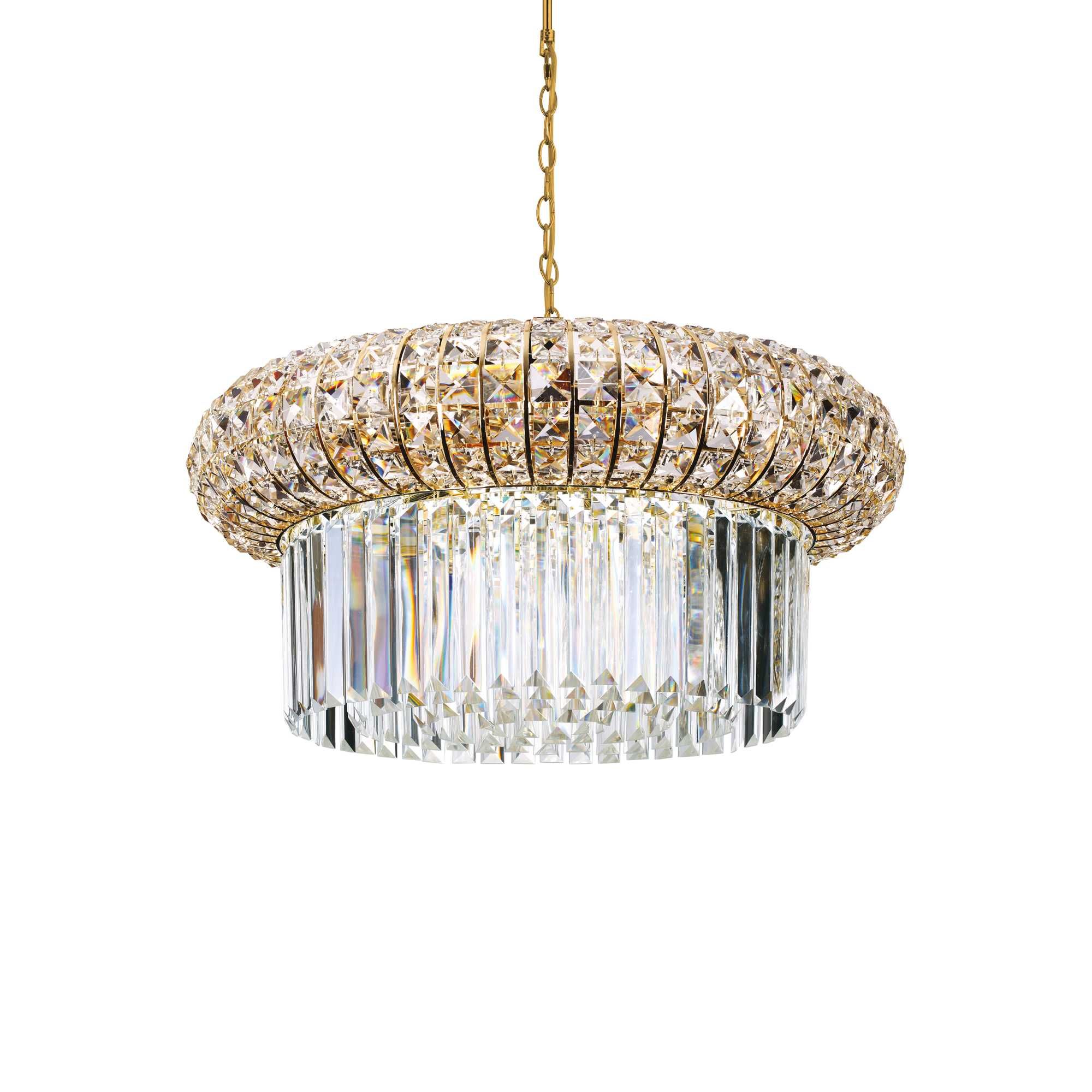 Nabucco 12/16Lt Crystal Centre Light Gold Finish