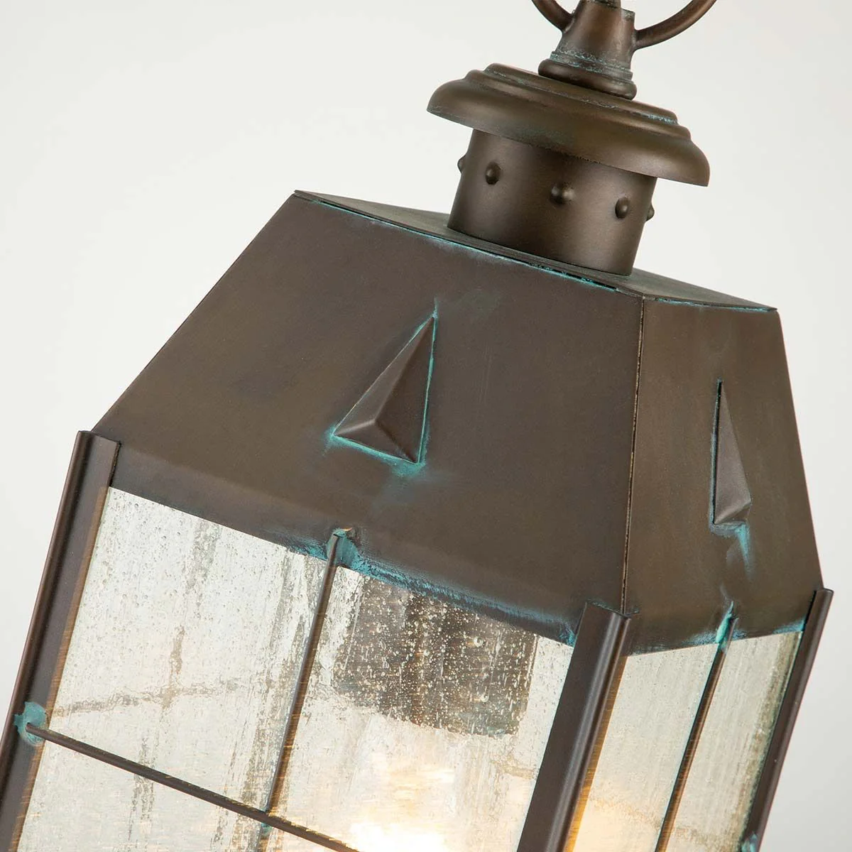 Nantucket 1 Light Medium Chain Lantern - Aged Brass IP44 E27 - Image 2