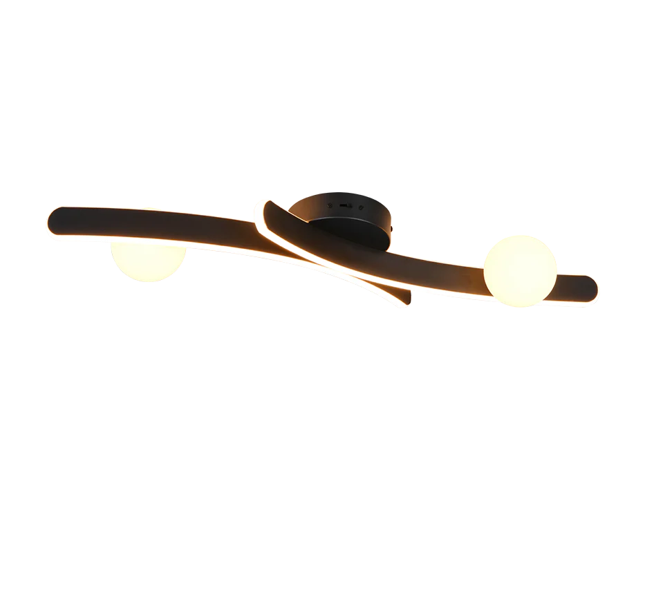 Napoli LED Flush Light- White/ Black Finish