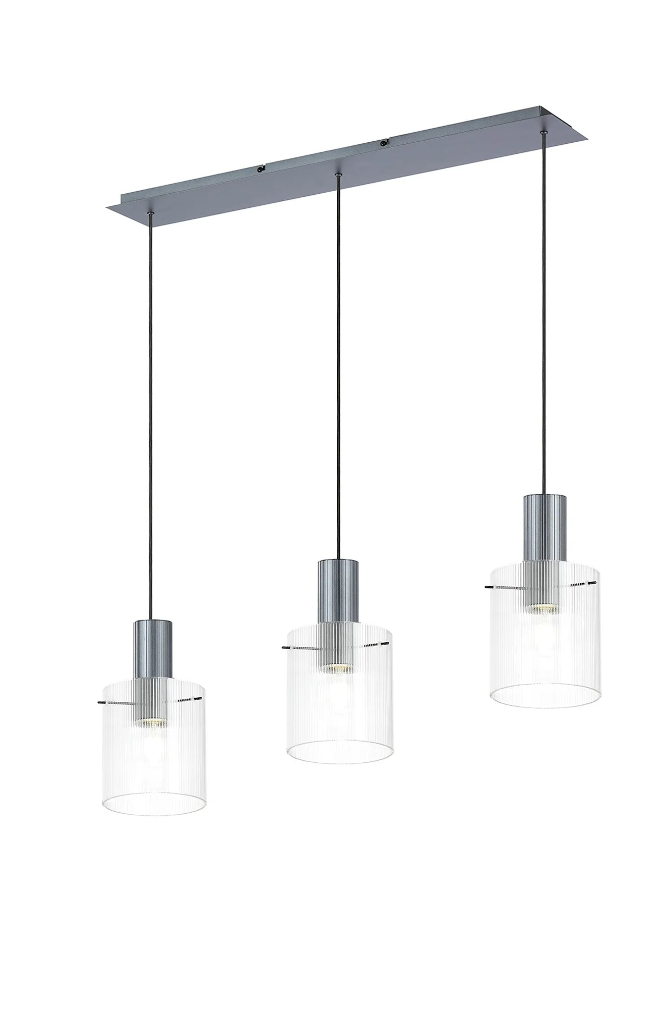 Hailey 3Lt Linear Pendant Narrow Line Glass- Various Colours - Image 3