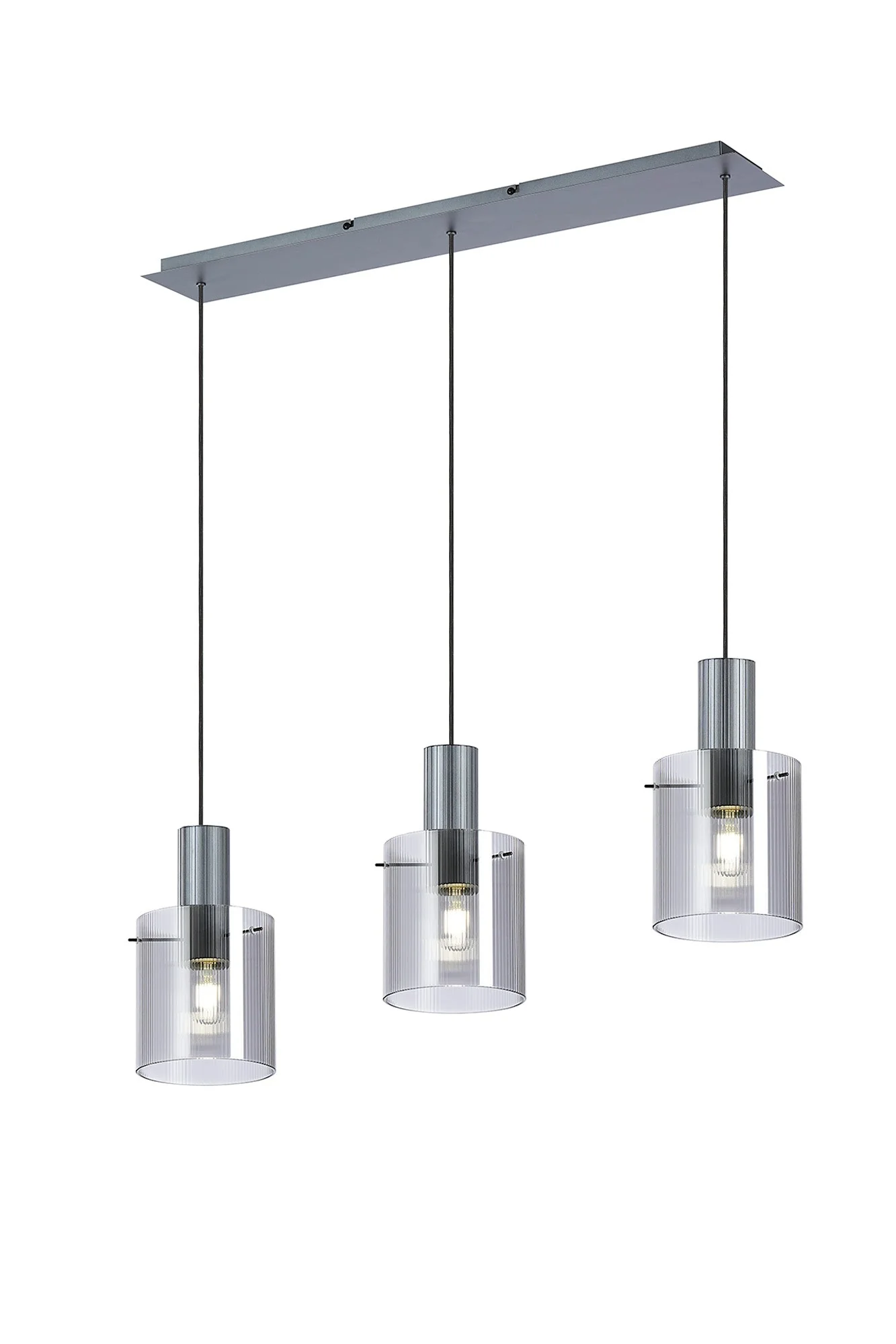 Hailey 3Lt Linear Pendant Narrow Line Glass- Various Colours - Image 4