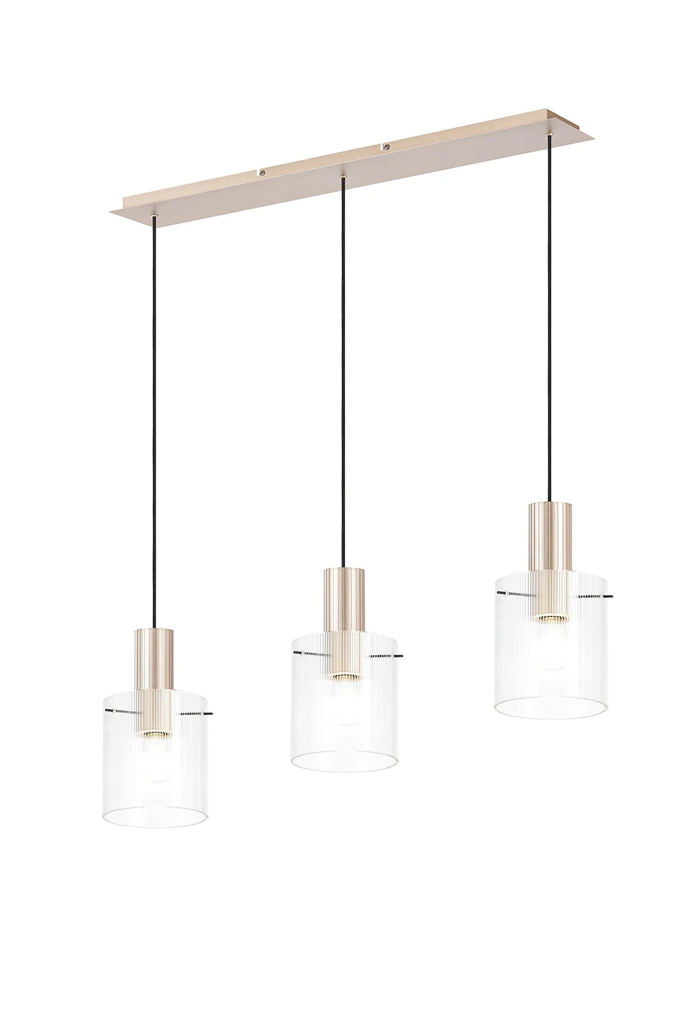 Hailey 3Lt Linear Pendant Narrow Line Glass- Various Colours - Image 6