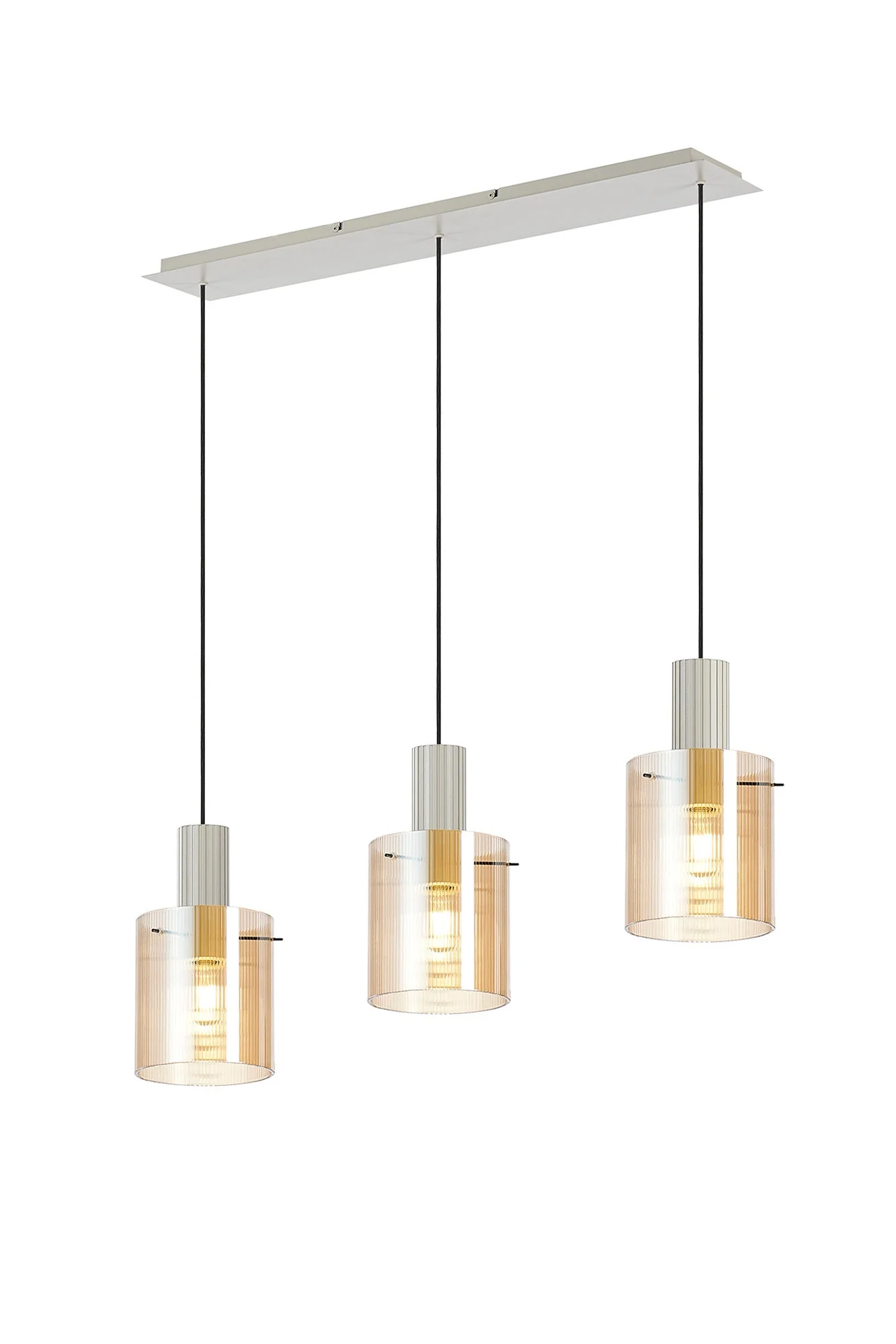 Hailey 3Lt Linear Pendant Narrow Line Glass- Various Colours - Image 7