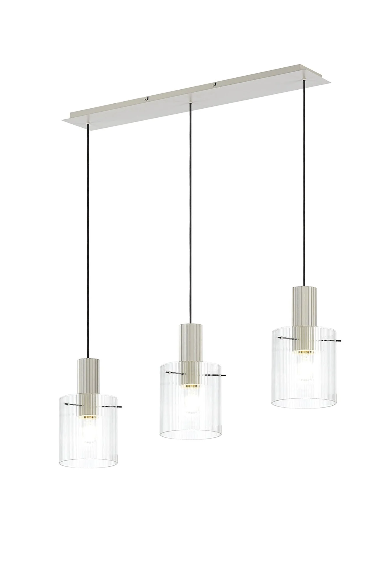 Hailey 3Lt Linear Pendant Narrow Line Glass- Various Colours - Image 8