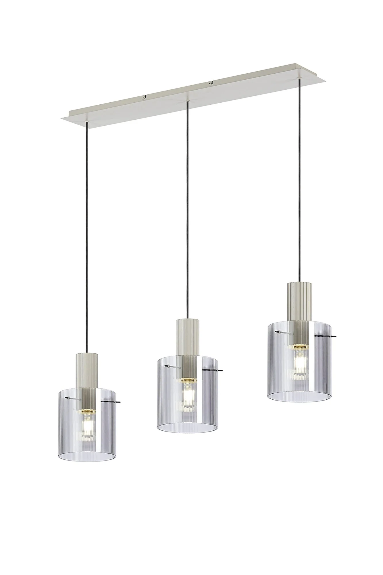 Hailey 3Lt Linear Pendant Narrow Line Glass- Various Colours - Image 9