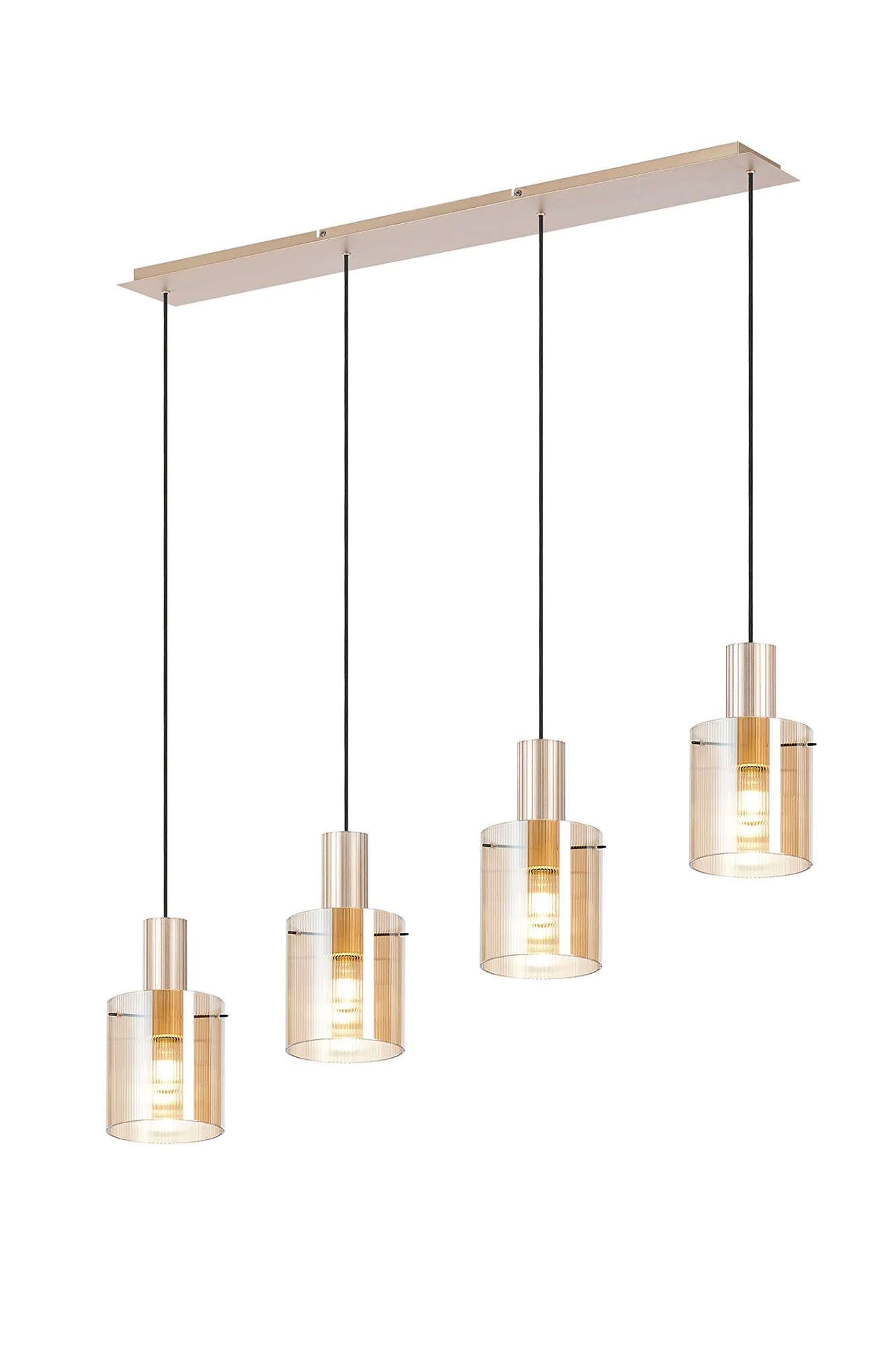 Hailey 4Lt Linear Pendant Narrow Line Glass - Various Colours - Image 4