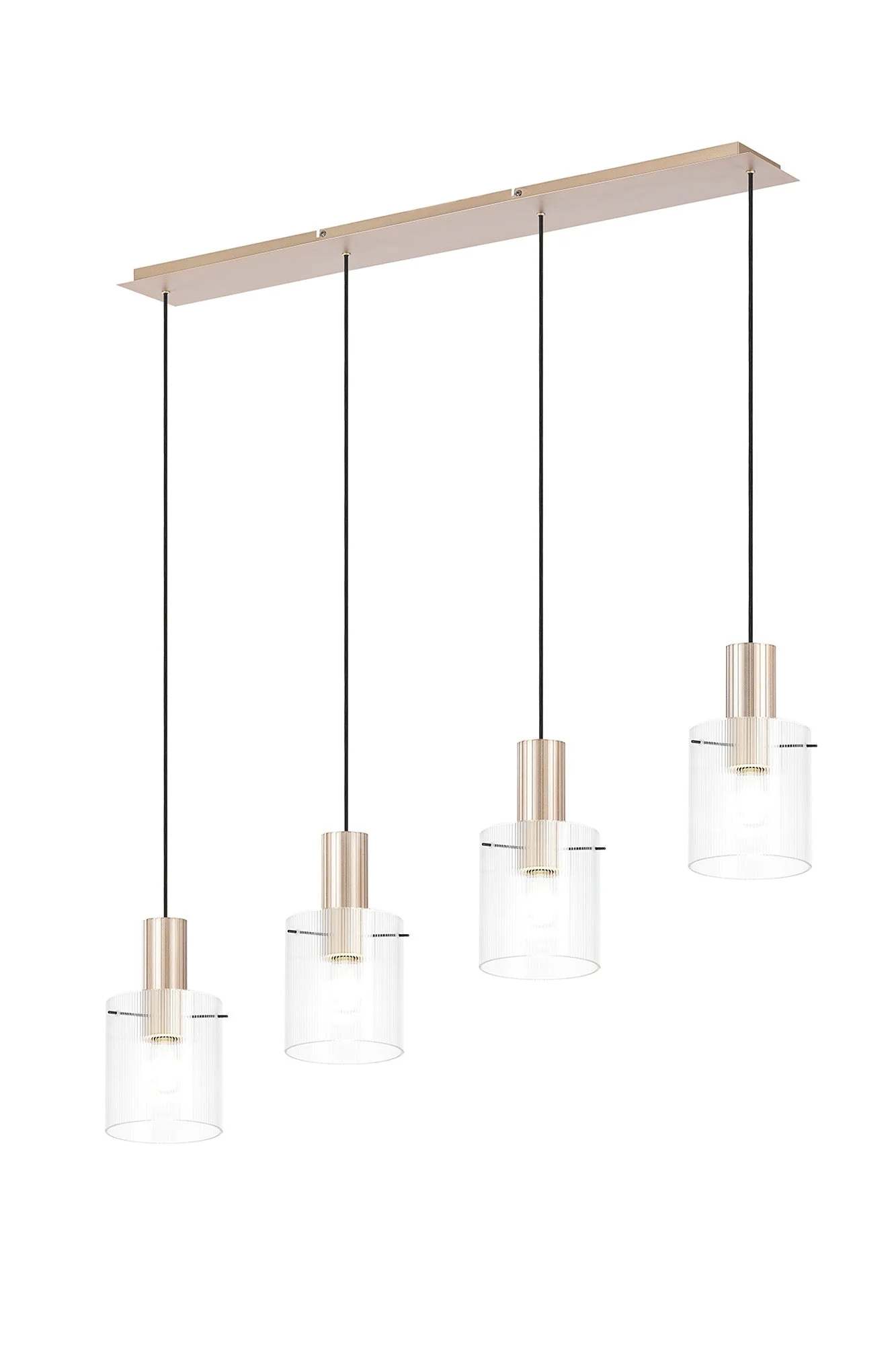 Hailey 4Lt Linear Pendant Narrow Line Glass - Various Colours - Image 5