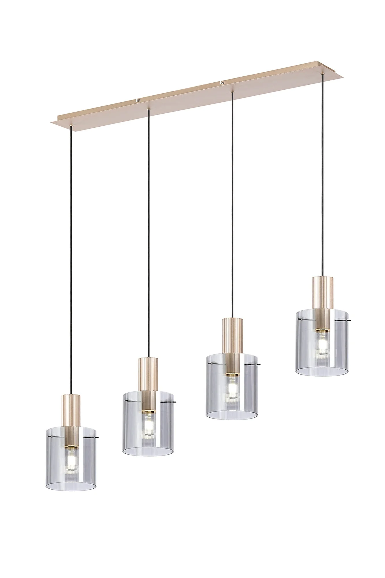 Hailey 4Lt Linear Pendant Narrow Line Glass - Various Colours - Image 6