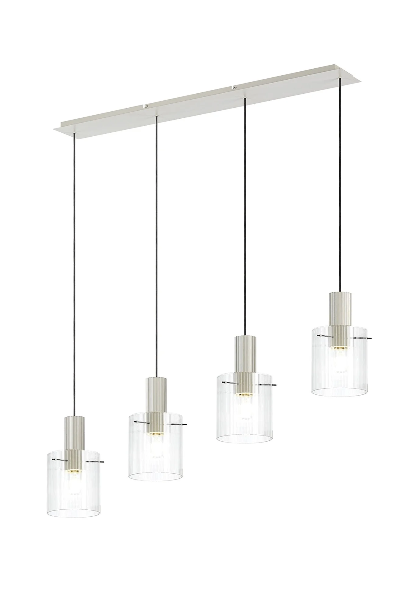 Hailey 4Lt Linear Pendant Narrow Line Glass - Various Colours - Image 8