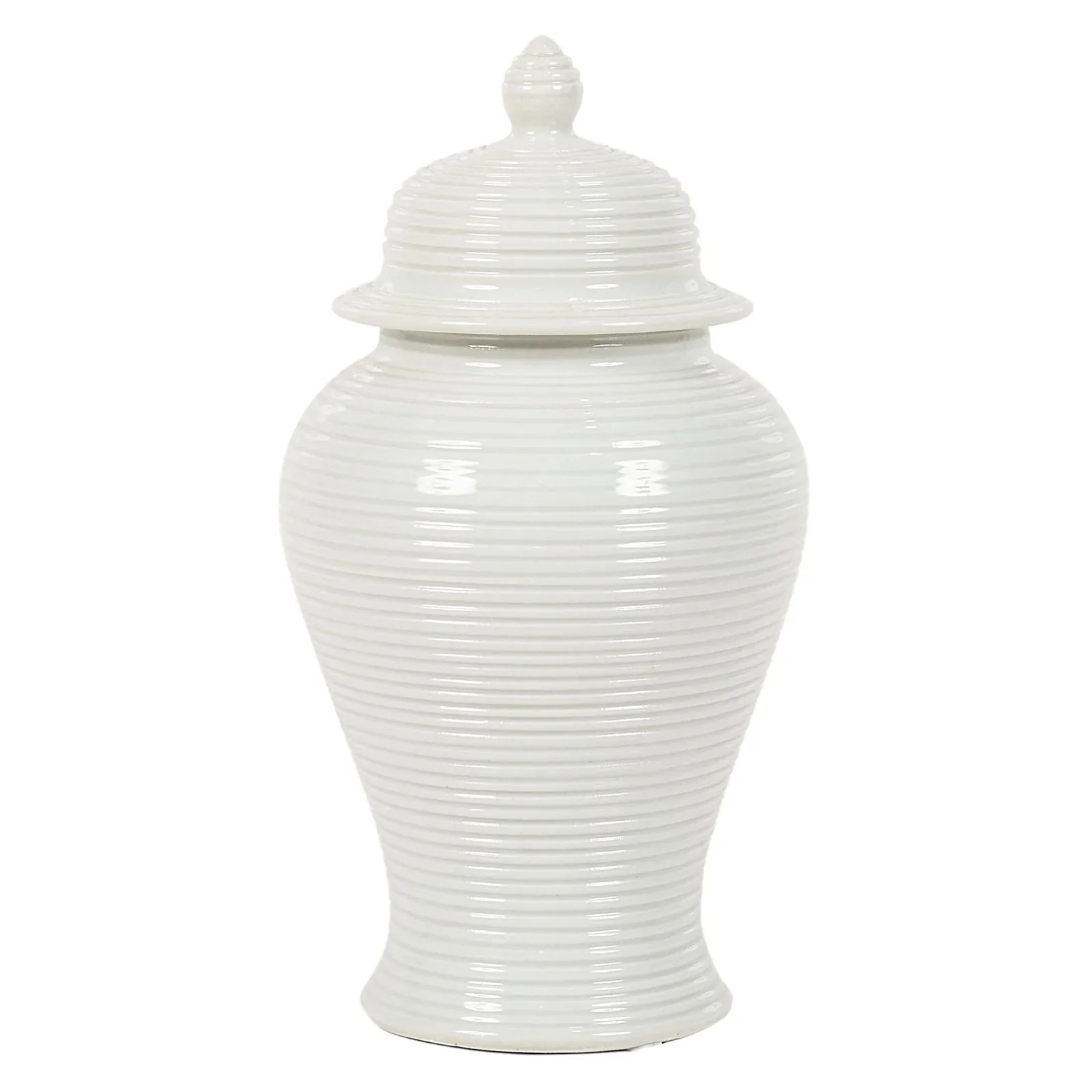 Nina 10''/15" Jar - White Ridged Finish