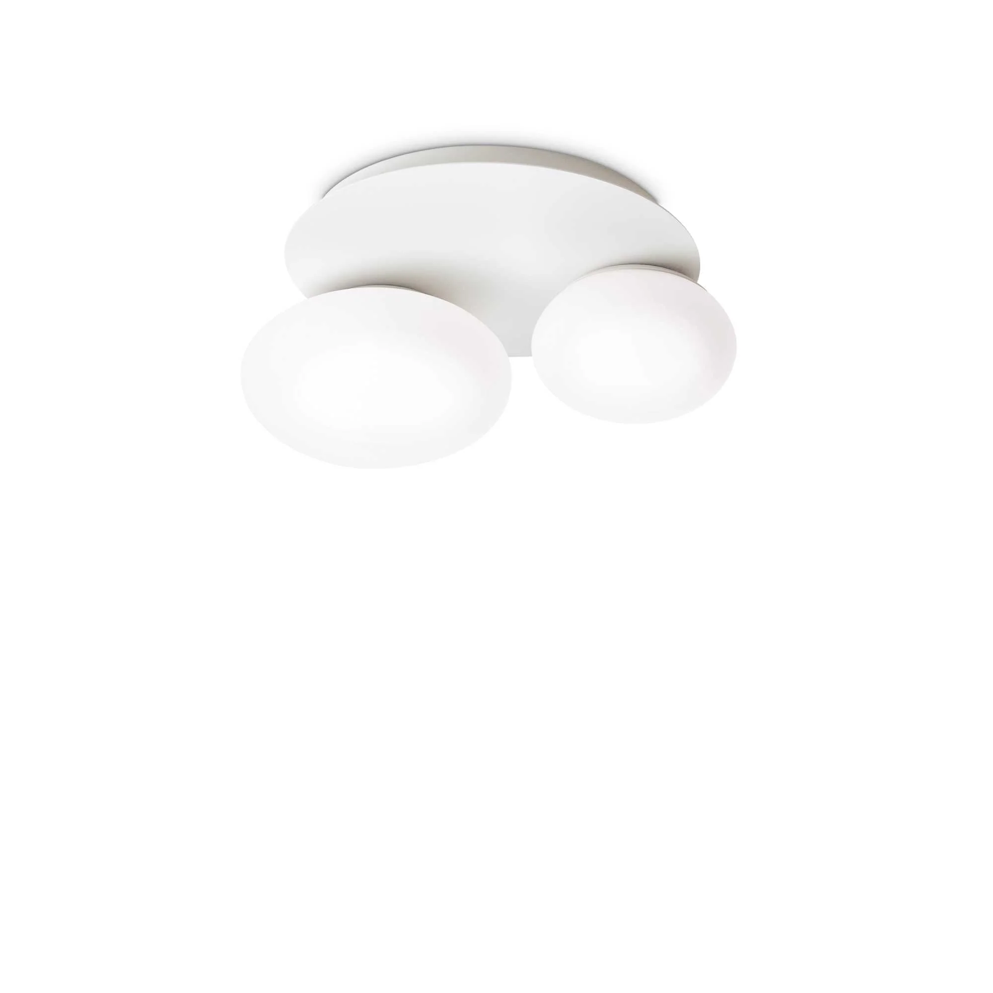 Ninfea Flush Light Fitting - White, Brass