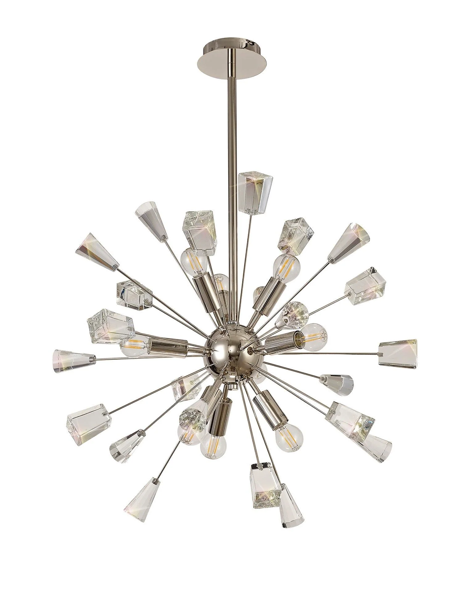 Nolita Pendant Sputnik, 9 Light E14, Polished Nickel/Brushed Gold & Gloss Black/Crystal