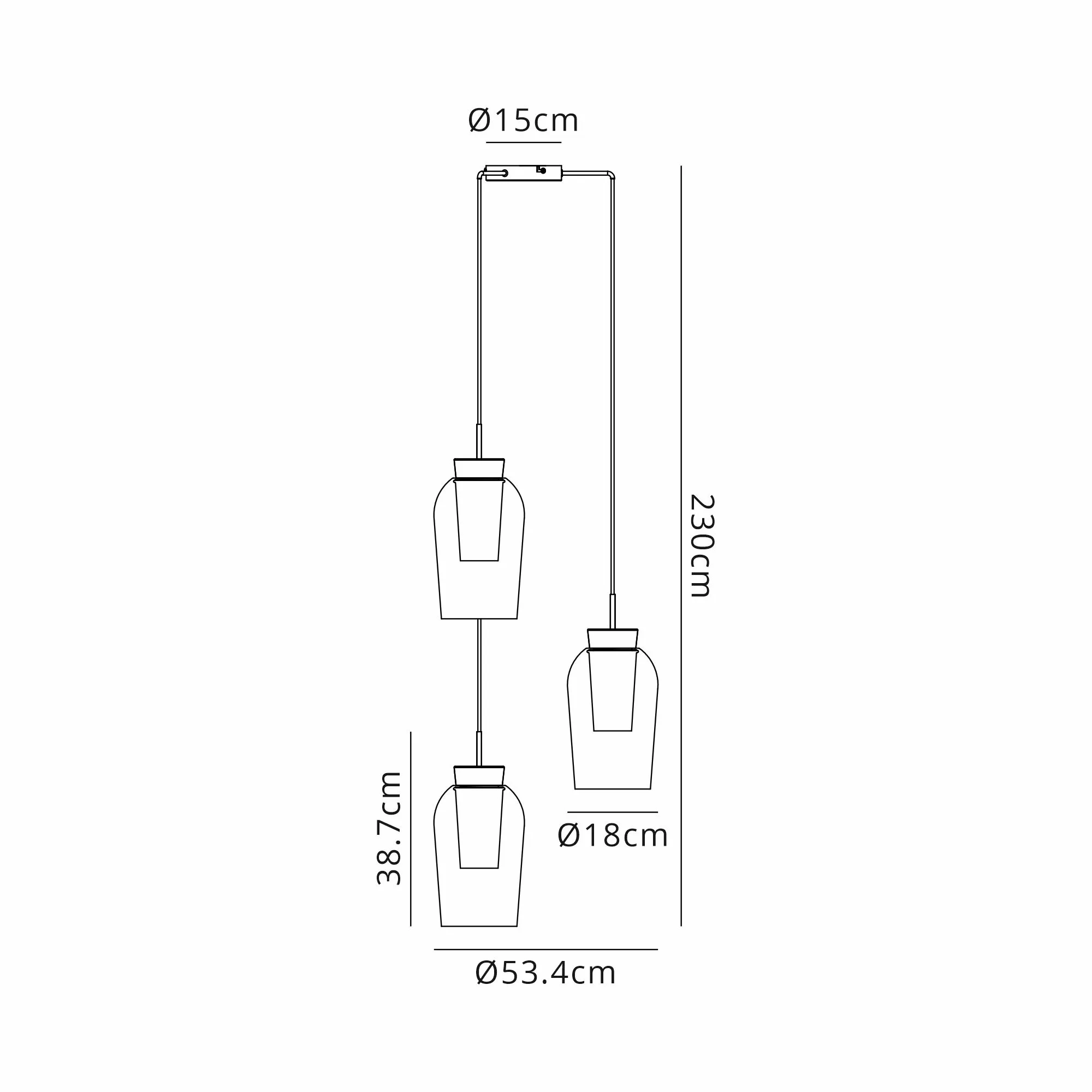 Nora Round Cluster Pendant Adjustable E27 - Image 14