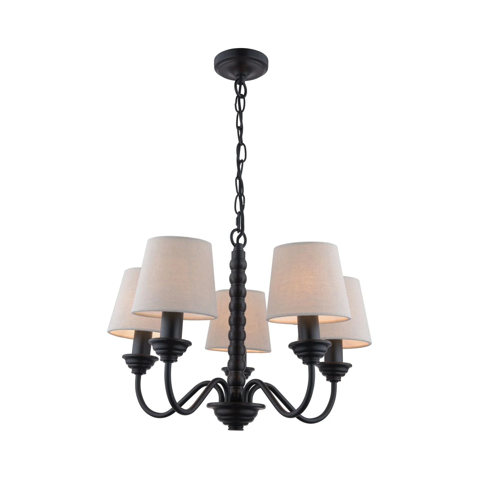 Norbury 5 Light Armed Pendant Matt Black With Shade