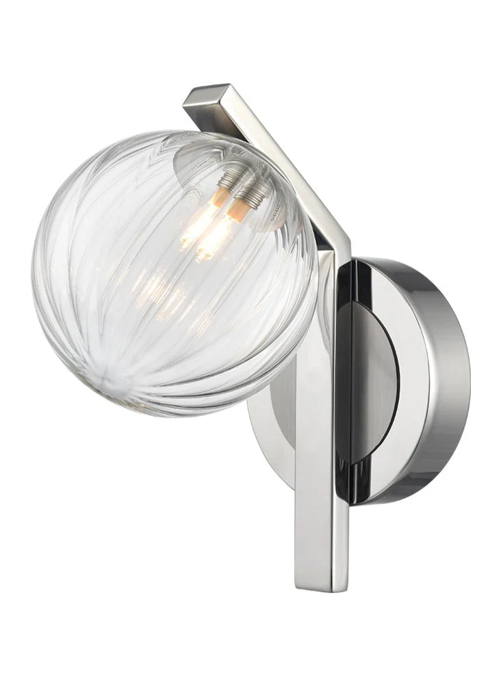 Oculus 1/2Lt Bathroom Wall Light IP44 - Nickel/Brass
