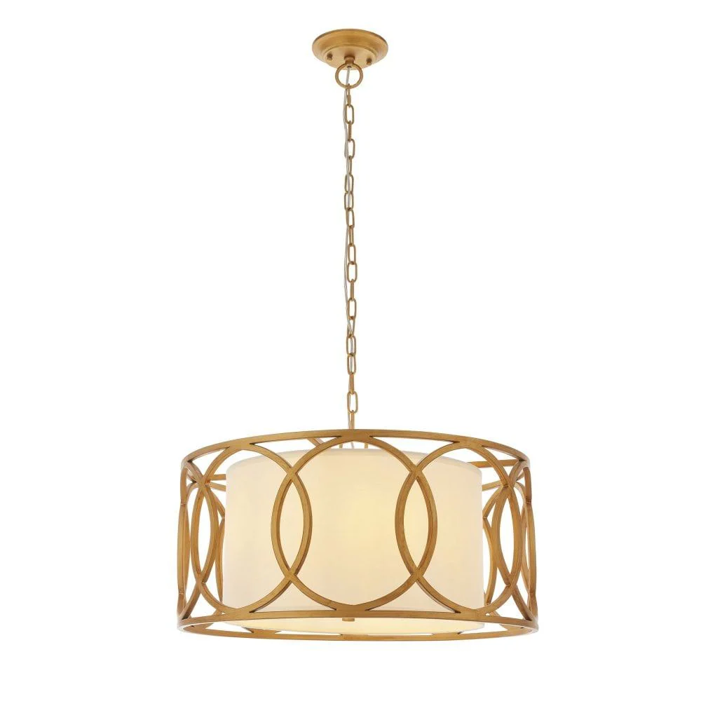 Olympus 4Lt Pendant, Brushed Gold