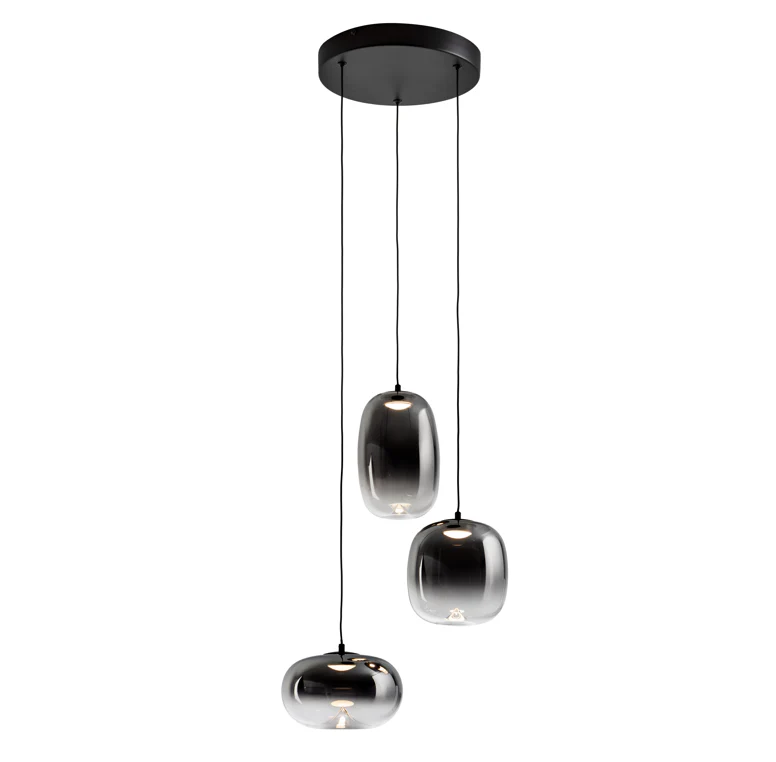 Onice 3Lt Centre Ceiling Light-  Black-Smoke Finish