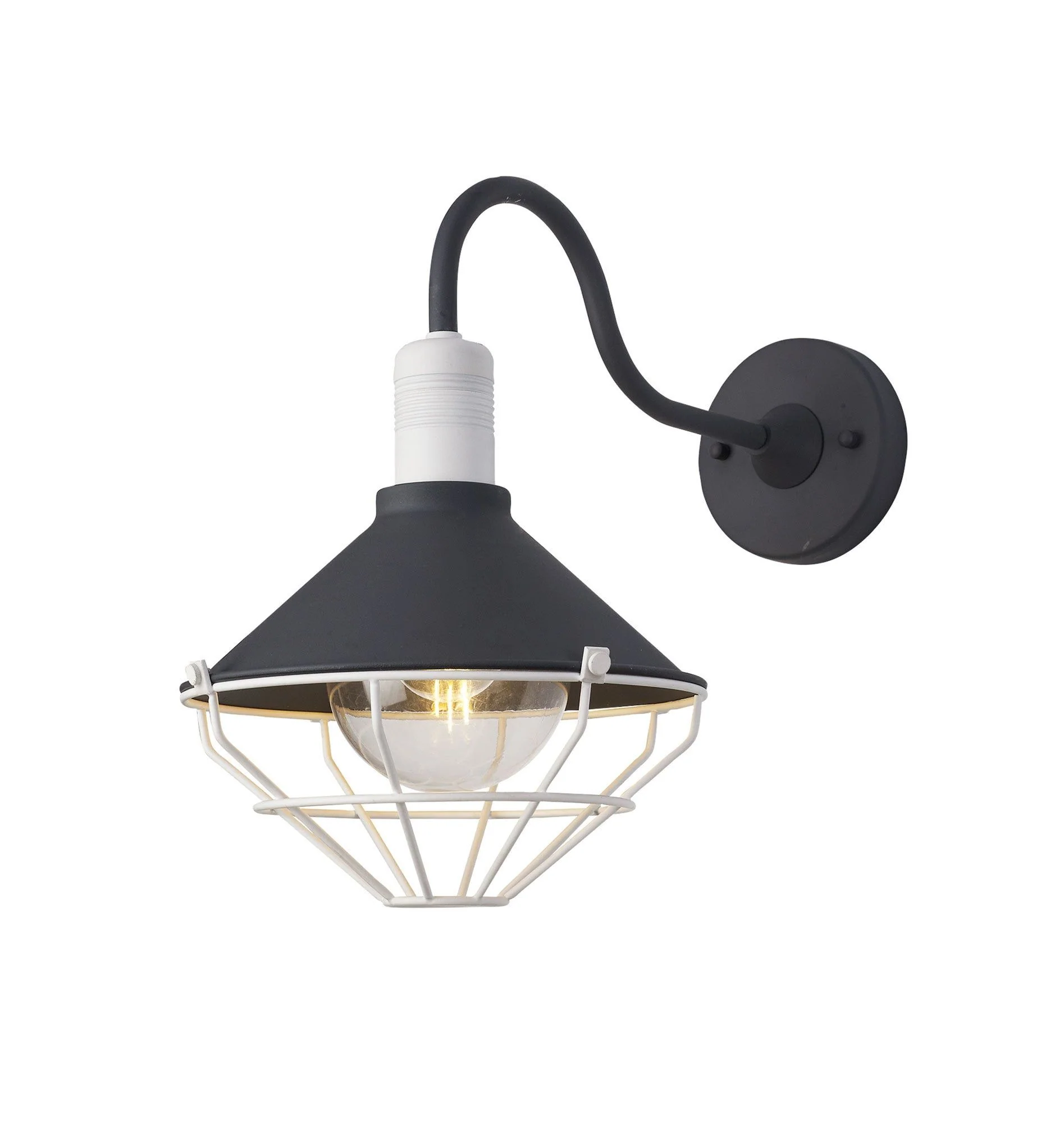 Ontario Wall Lamp, 1 Light E27, IP65, Anthracite/Matt White, 2yrs Warranty