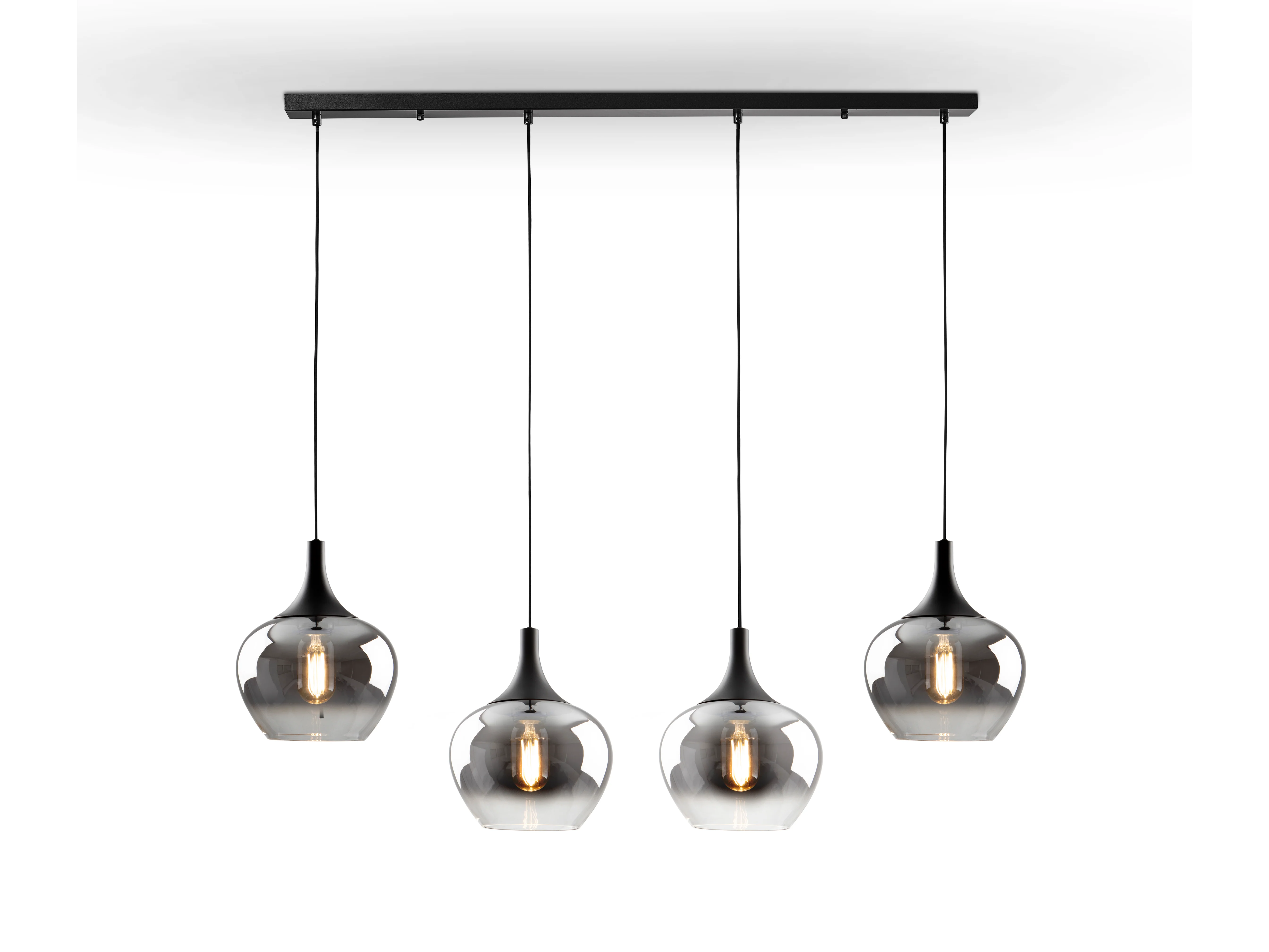 Opaz 4Lt Kitchen Island Light- Black/Smoke