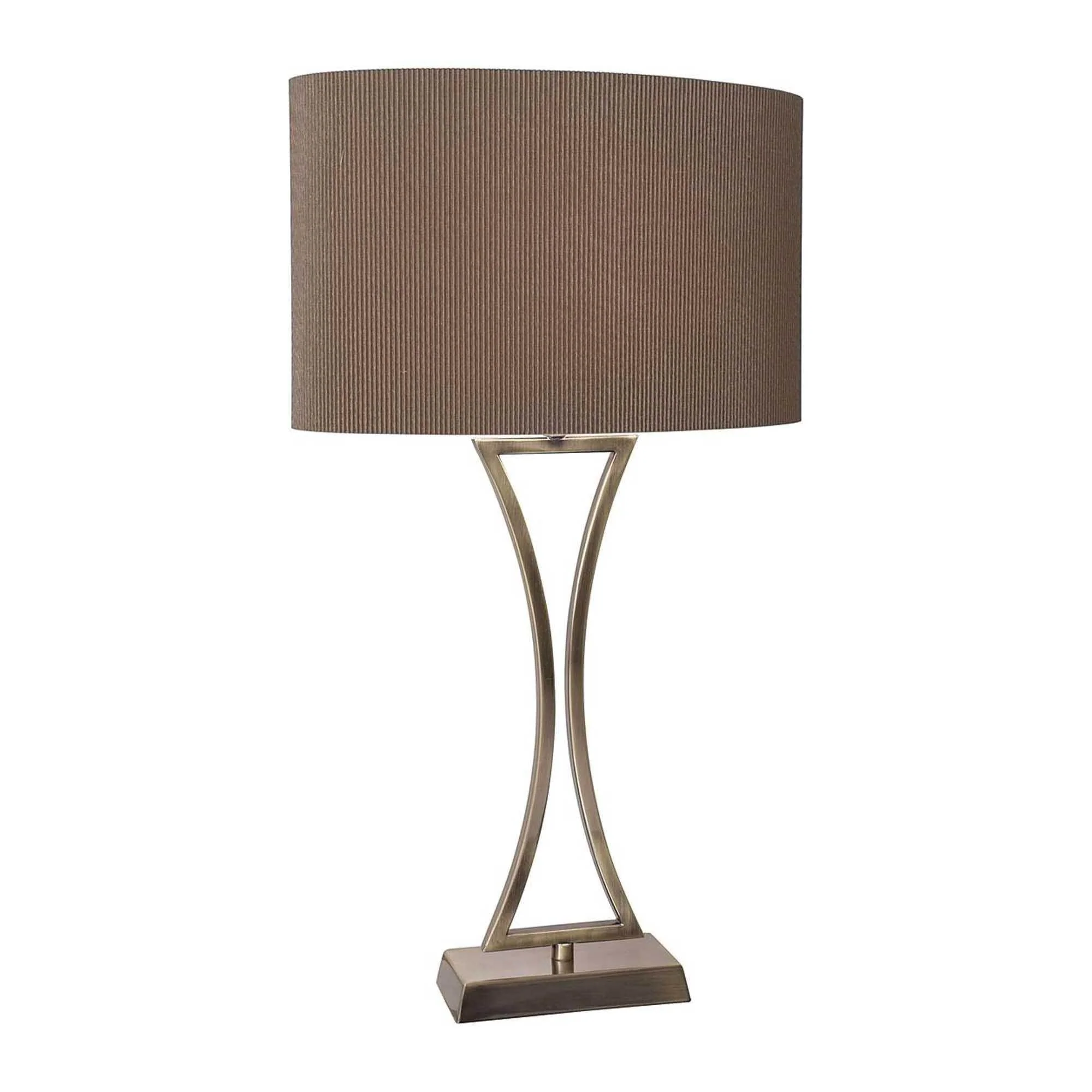 Oporto Wavy Table Lamp- Antique Brass, Polished Chrome,  Matt Black & Aged Brass With Shade Finishes