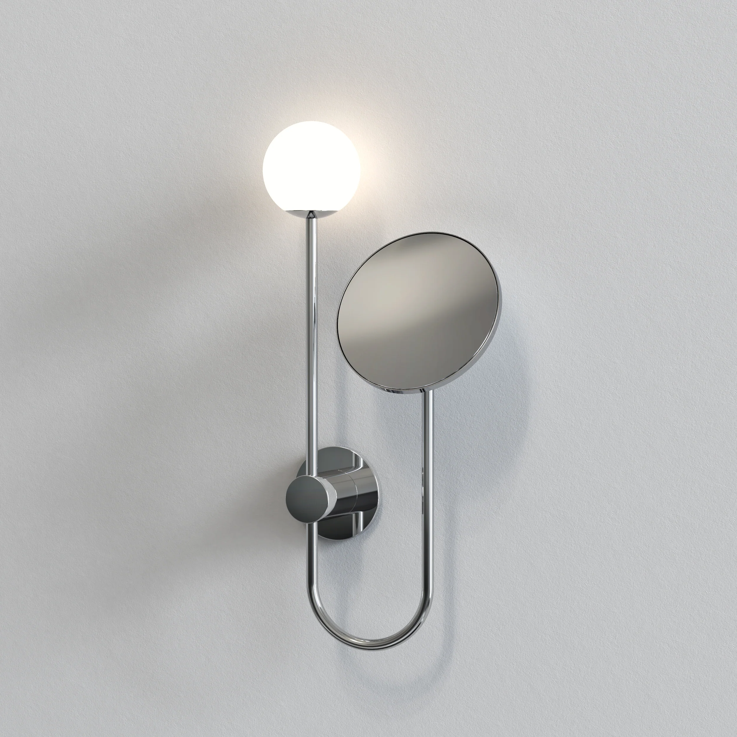 Orb Bathroom Magnifying Mirror- Polished Chrome/ Matt Black