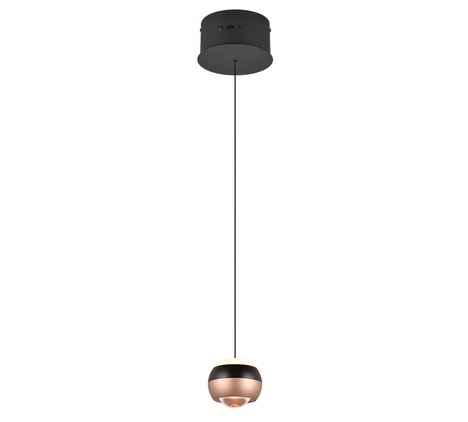 Orbit 1Lt Pendant- Matt Black/ Nickel Finishes