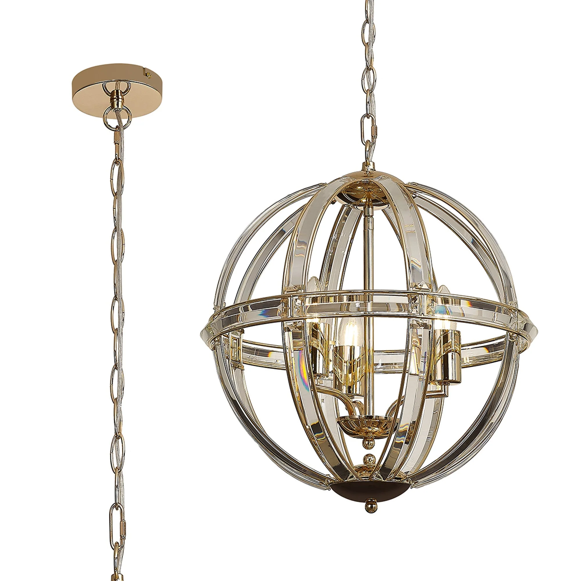 Orlando Round Pendant, 1/3/6 Light E27