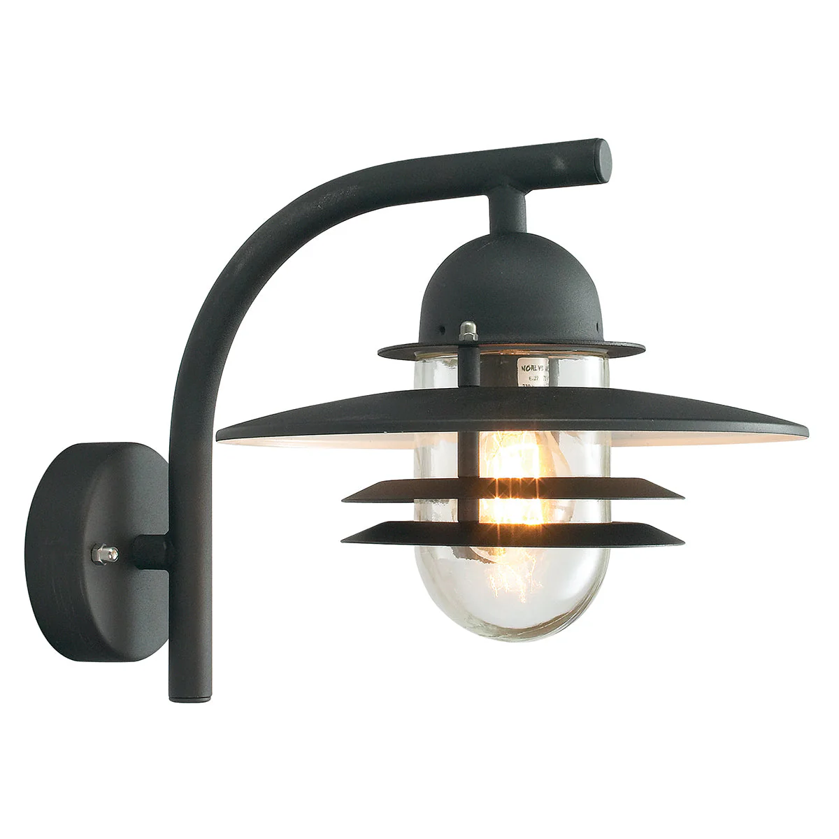 Oslo 1 IP55 Coastal Light Wall Lantern - Black Finish