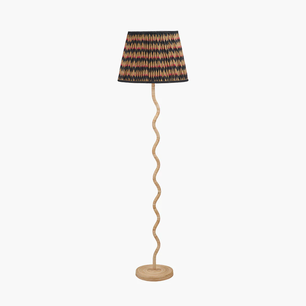Palau Rattan Wave Floor Lamp - Choice of Shade