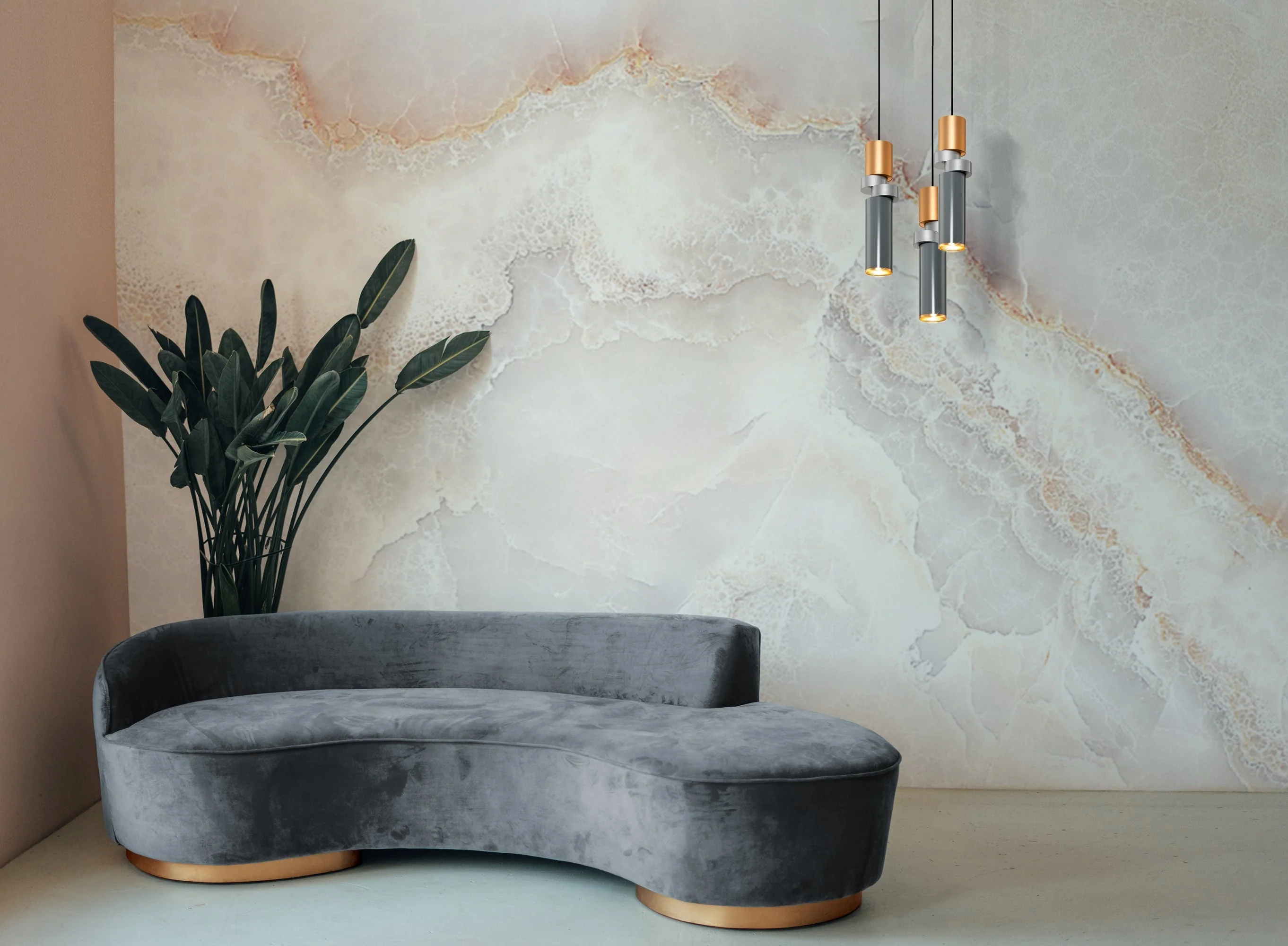 Palette Pendant Light - Grey/Gold Finish - Image 5