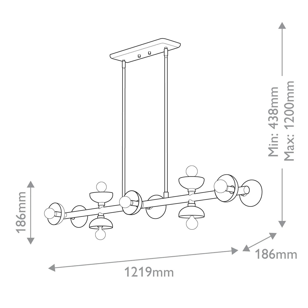 Palta 10 lt Linear Pendant - E14 - Image 3